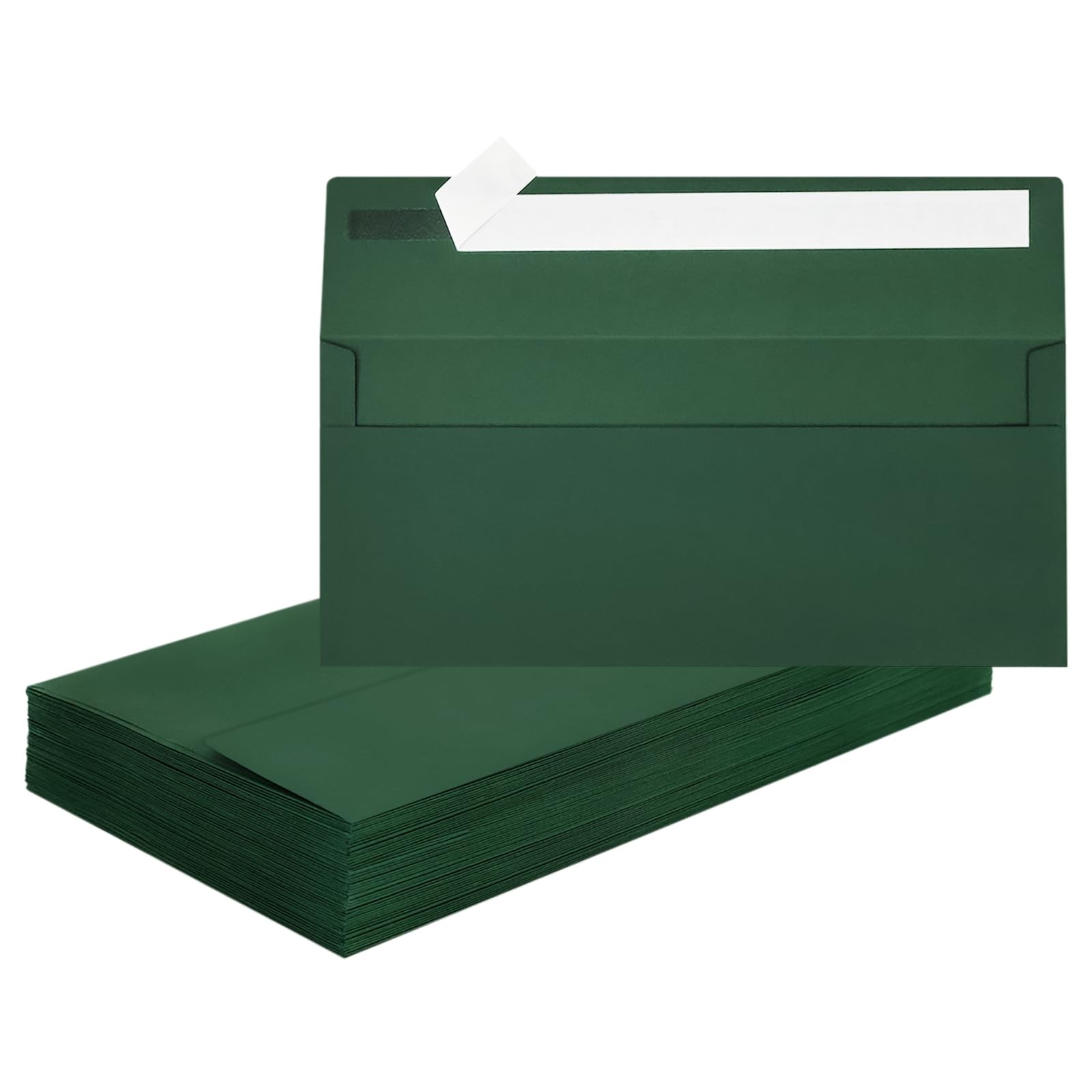 50 Pcs Dark Green #10 Business Envelopes, Self Seal Standard Envelopes, Windo…