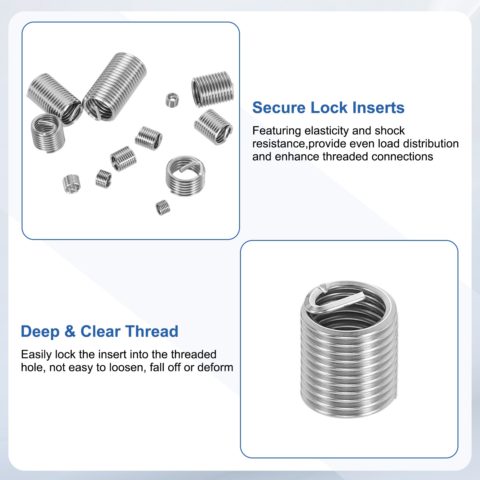 20pcs Wire Thread Inserts 1/4-28 UNF 2D 12.8mm Helical Threaded Sleeve
