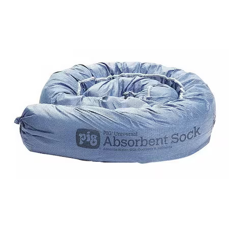 Pig Pig105-Bl Sorbent Sock, 12 Gal, 3 In X 48 In, Water, Blue, 12 Pk