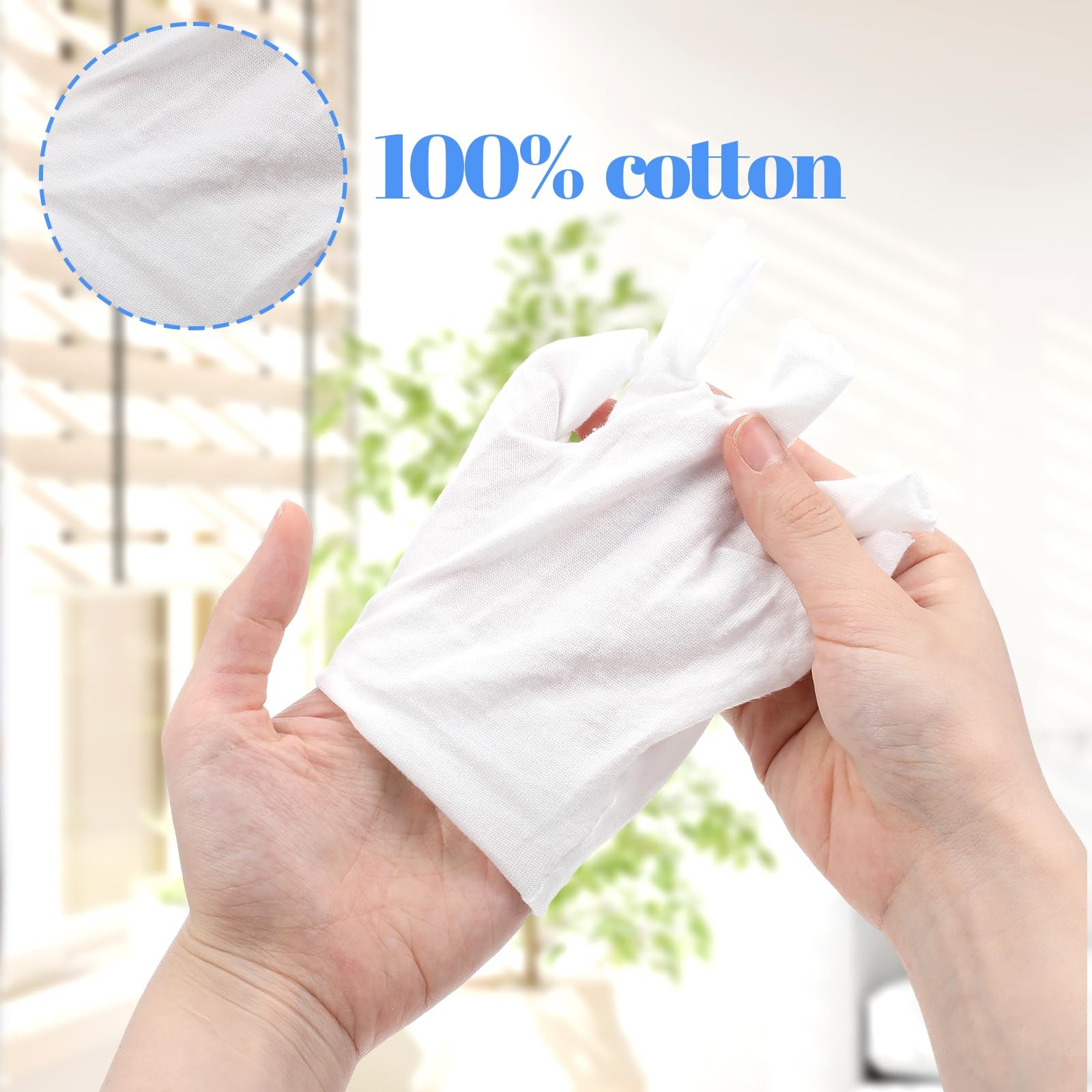 3 Pairs White Moisturizing Gloves – Fingerless Design Cotton Gloves for Dry H…