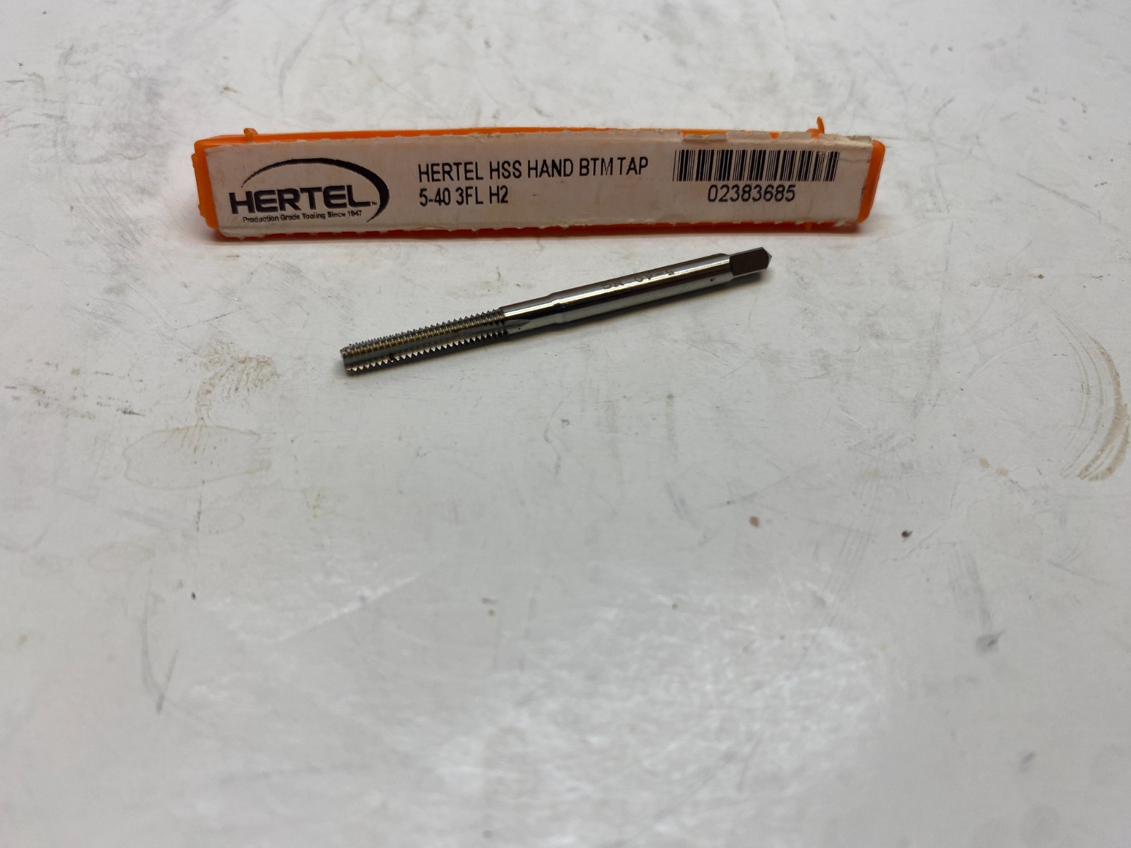 HERTEL 5-40 HSS Bottoming Straight Flute Hand Tap – 3 Flute – H2 – RH – 2B/3B