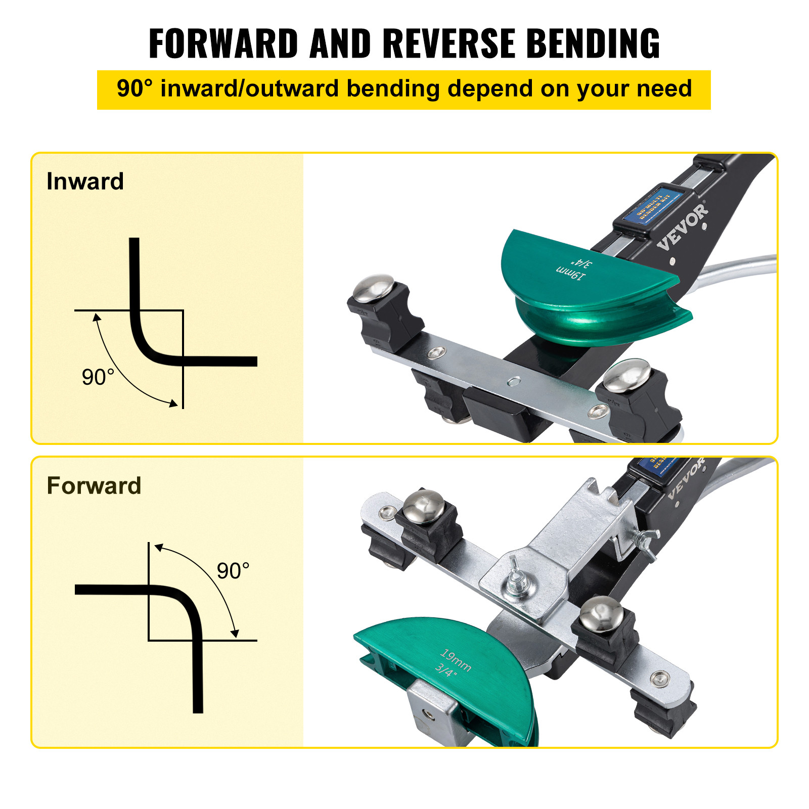 VEVOR Copper Pipe Bender HVAC Refrigeration Ratcheting Tube Bender 1/4″ to 7/8″