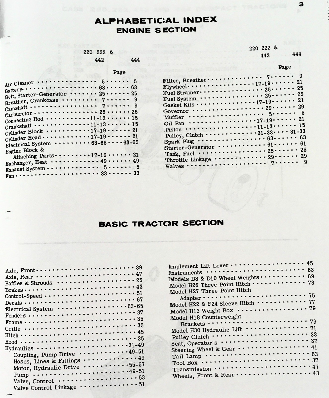 Tractor Service Parts Manual Fits 1978 Case 220 222 224 444 Compact Garden Book
