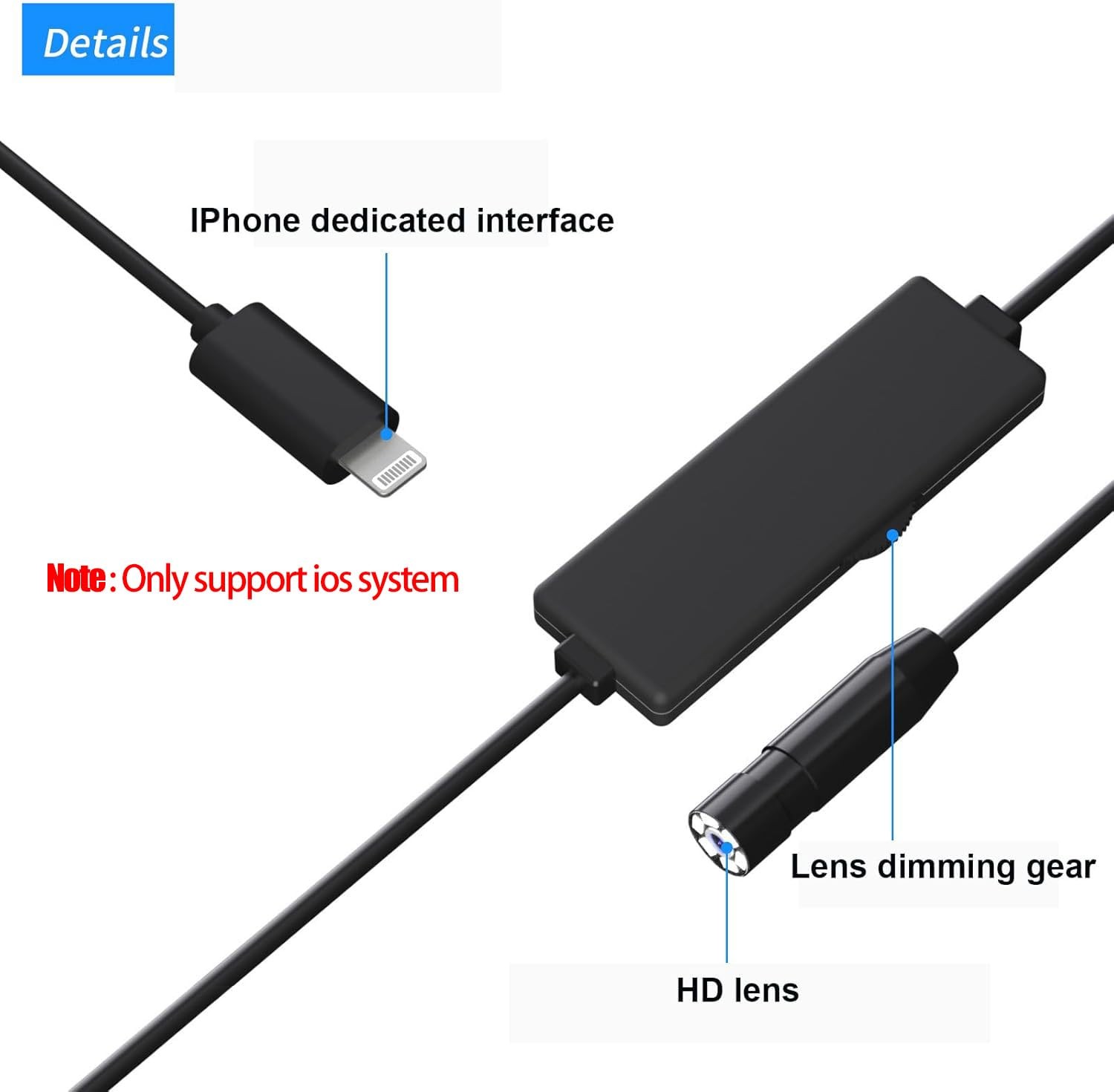 Endoscope Camera with Light, 1920P HD Borescope with 8 Adjustable LED Lights,…