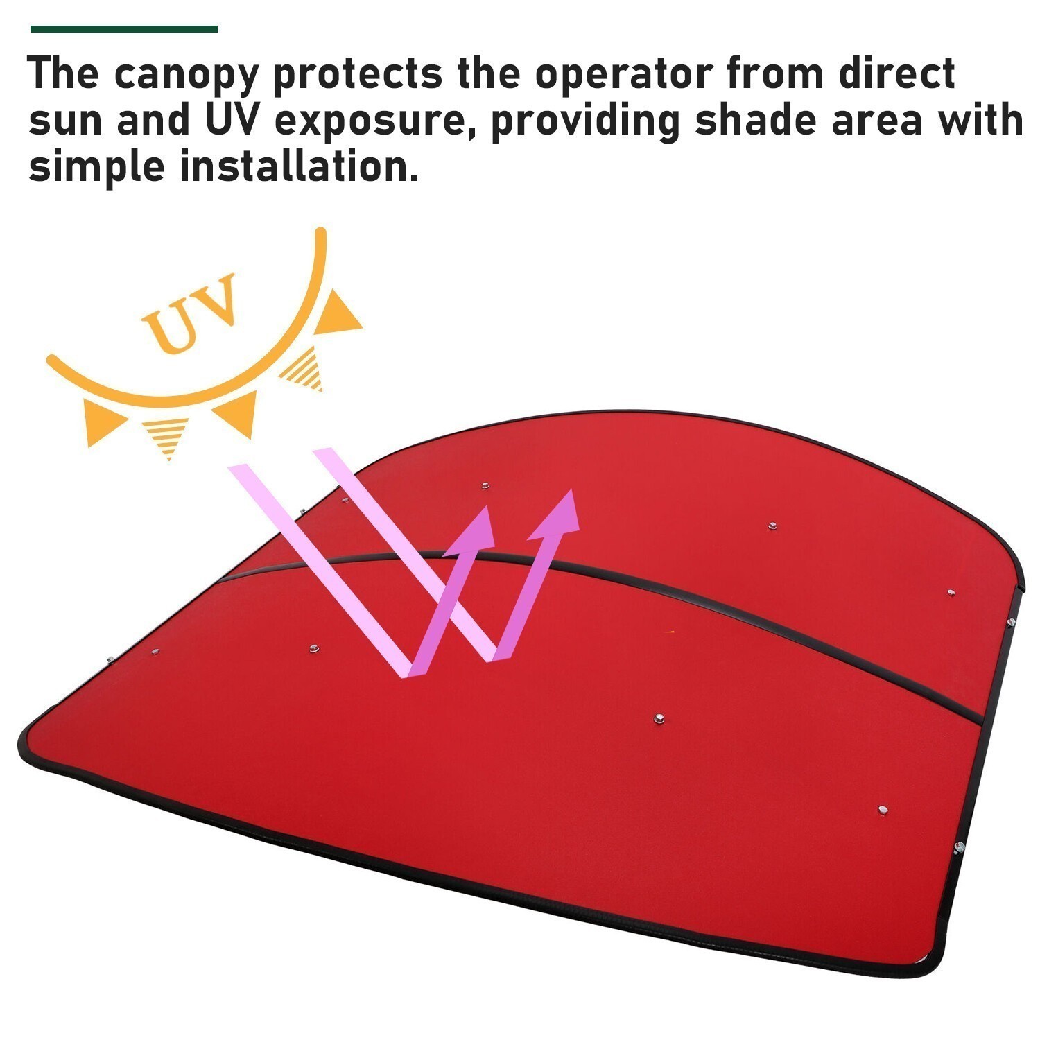 Sun Shield Tuff Top Tractor Canopy Kit For 2″ x 2″ or 2″ x 3″ ROPS 48″ X 52″-Red