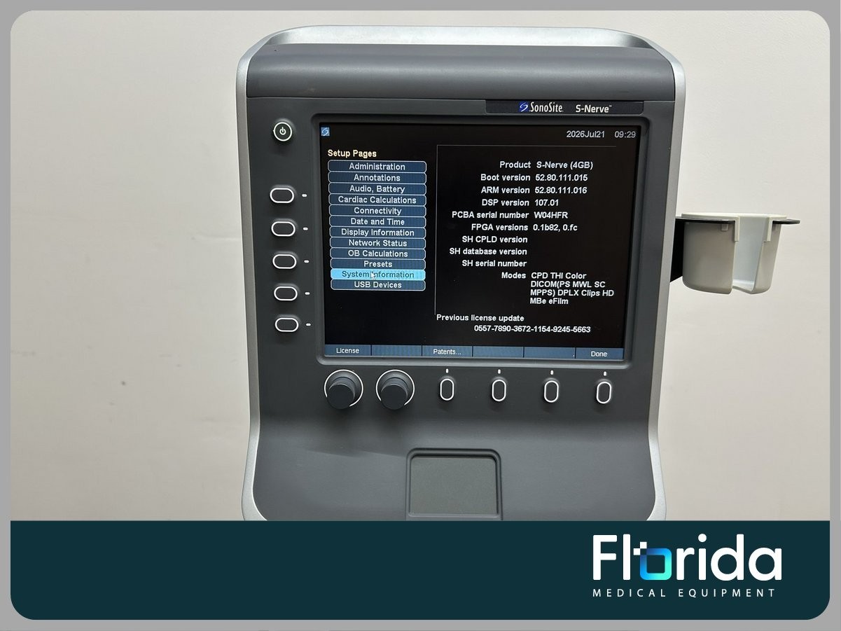 2014 SONOSITE S-NERVE PORTABLE ULTRASOUND MACHINE REF P09417-66 WITH CART **