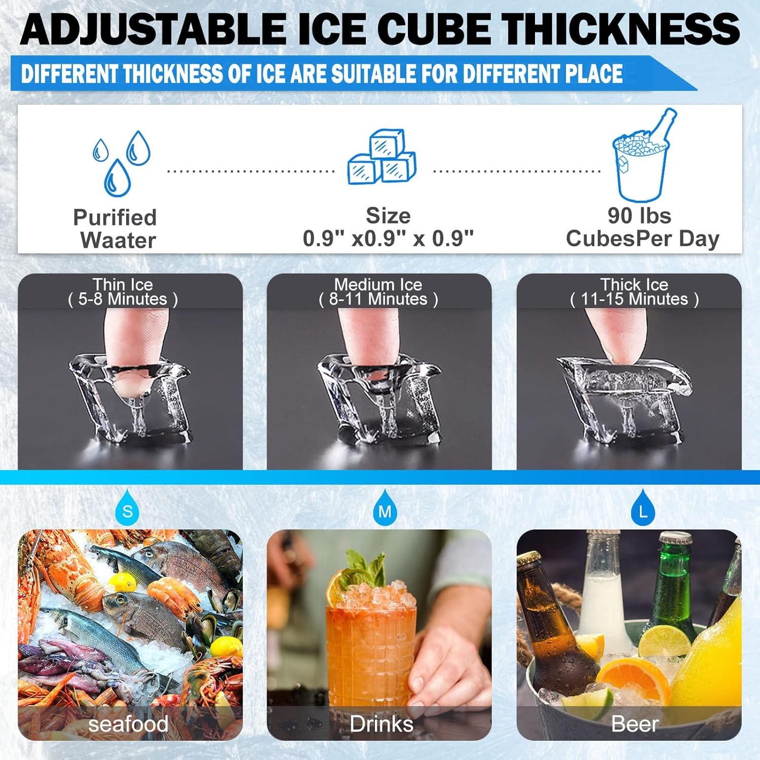 Commercial Ice Maker Ice Cube Machine Countertop Ice Ball Maker Nugget Ice Maker
