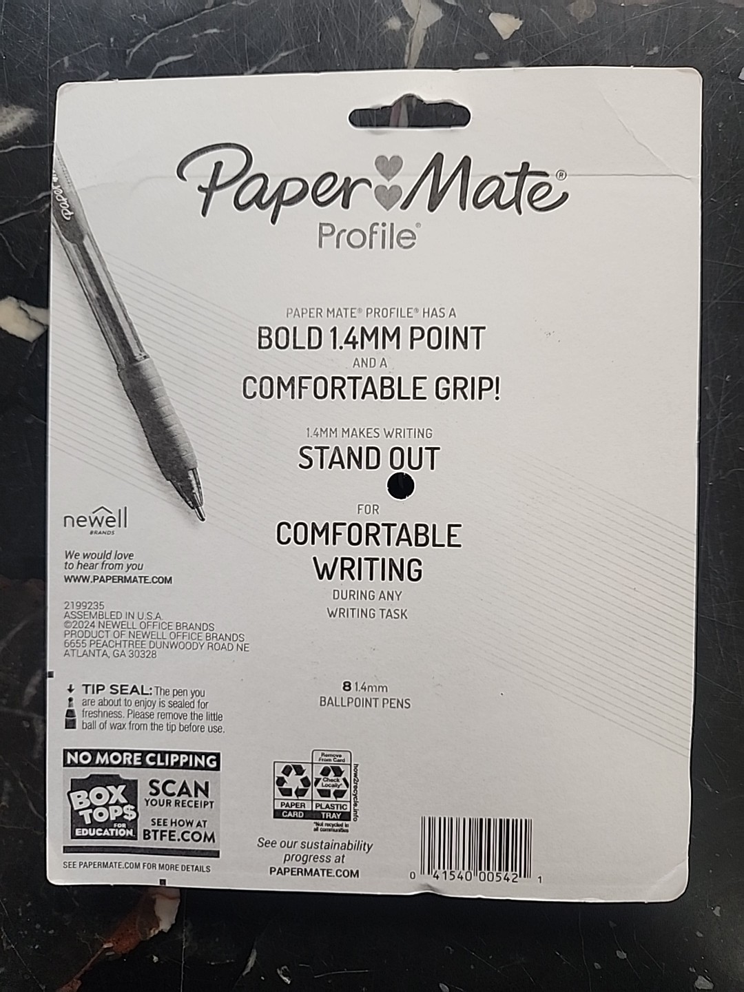 Paper Mate: Profile Retractable Ballpoint Pens Black Bold 1.4mm point/8 pens