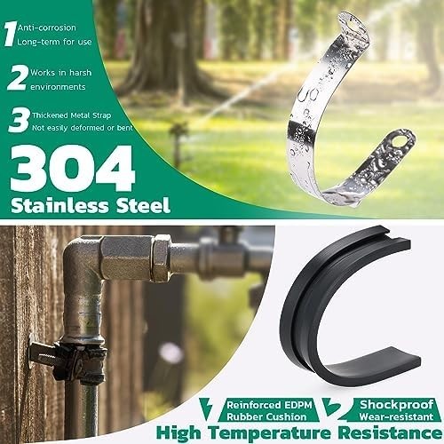 125PCS Stainless Steel Rubber Coated Cable Clamps Assortment Kit – 12 Sizes