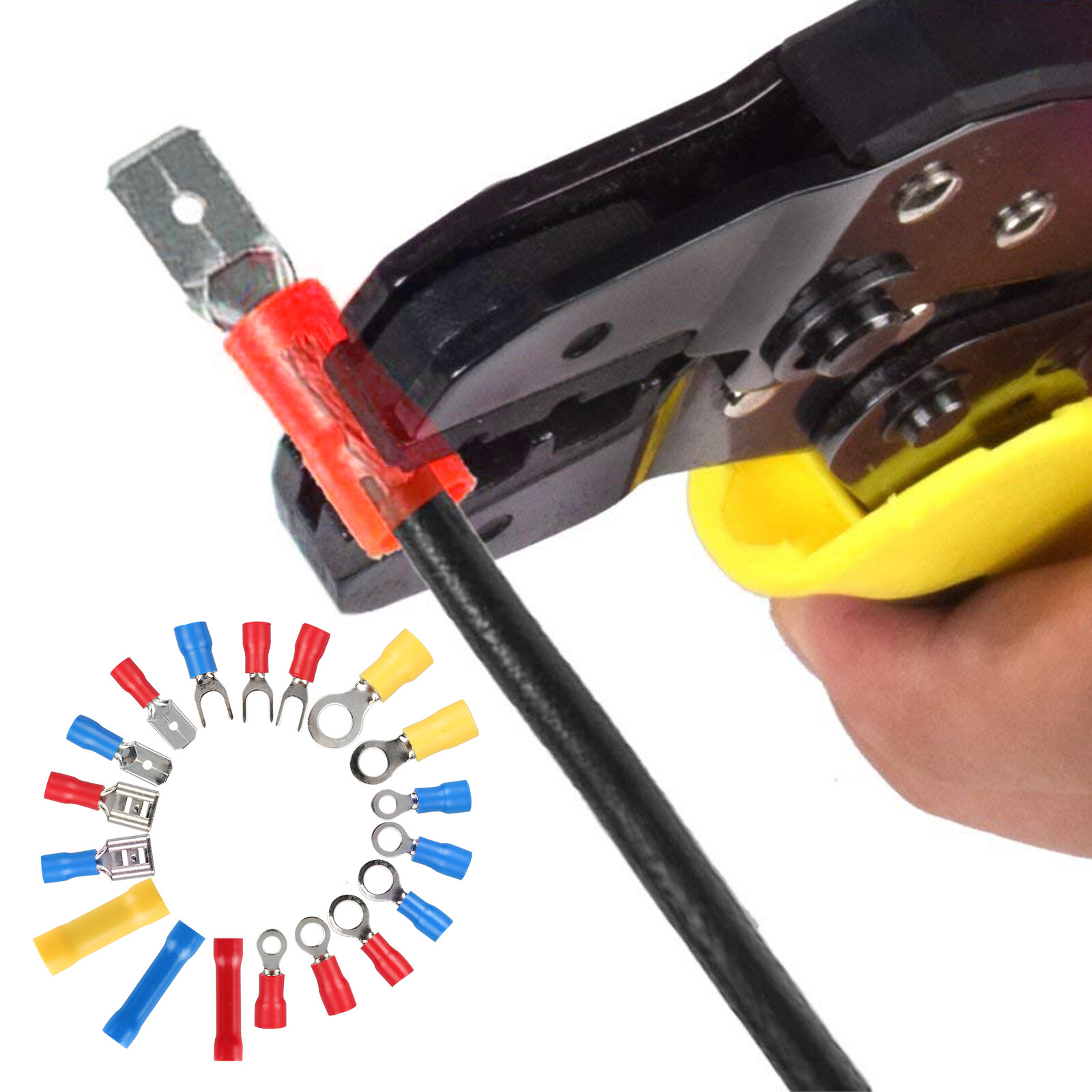 300PCS Insulated Electrical Wire Splice Terminal Spade Crimp Ring Connectors Kit