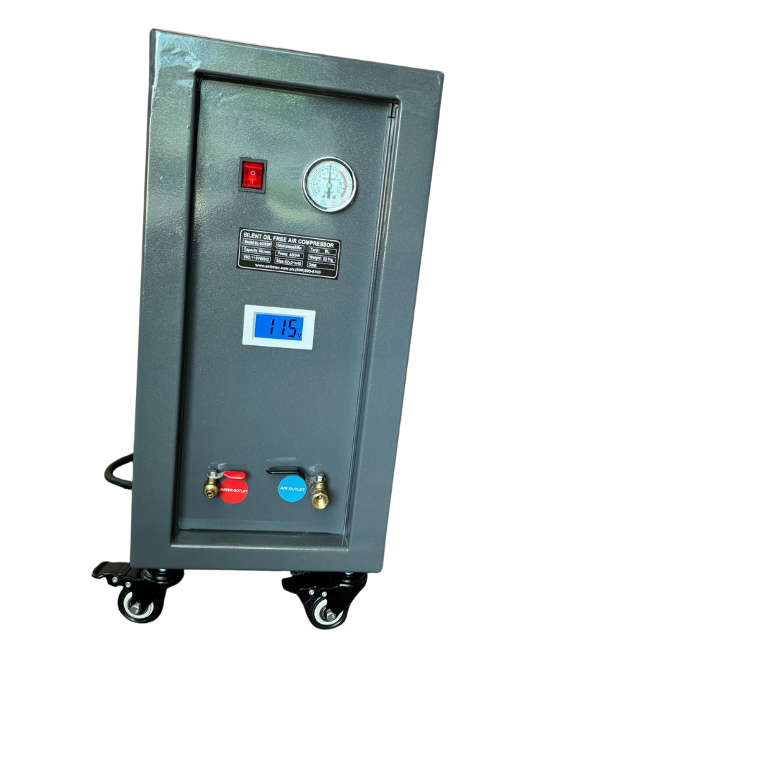 SMTmax SL-40SP Enclosed Oil-Free Dental Air Compressor – Quiet, Mobile, & (110v)