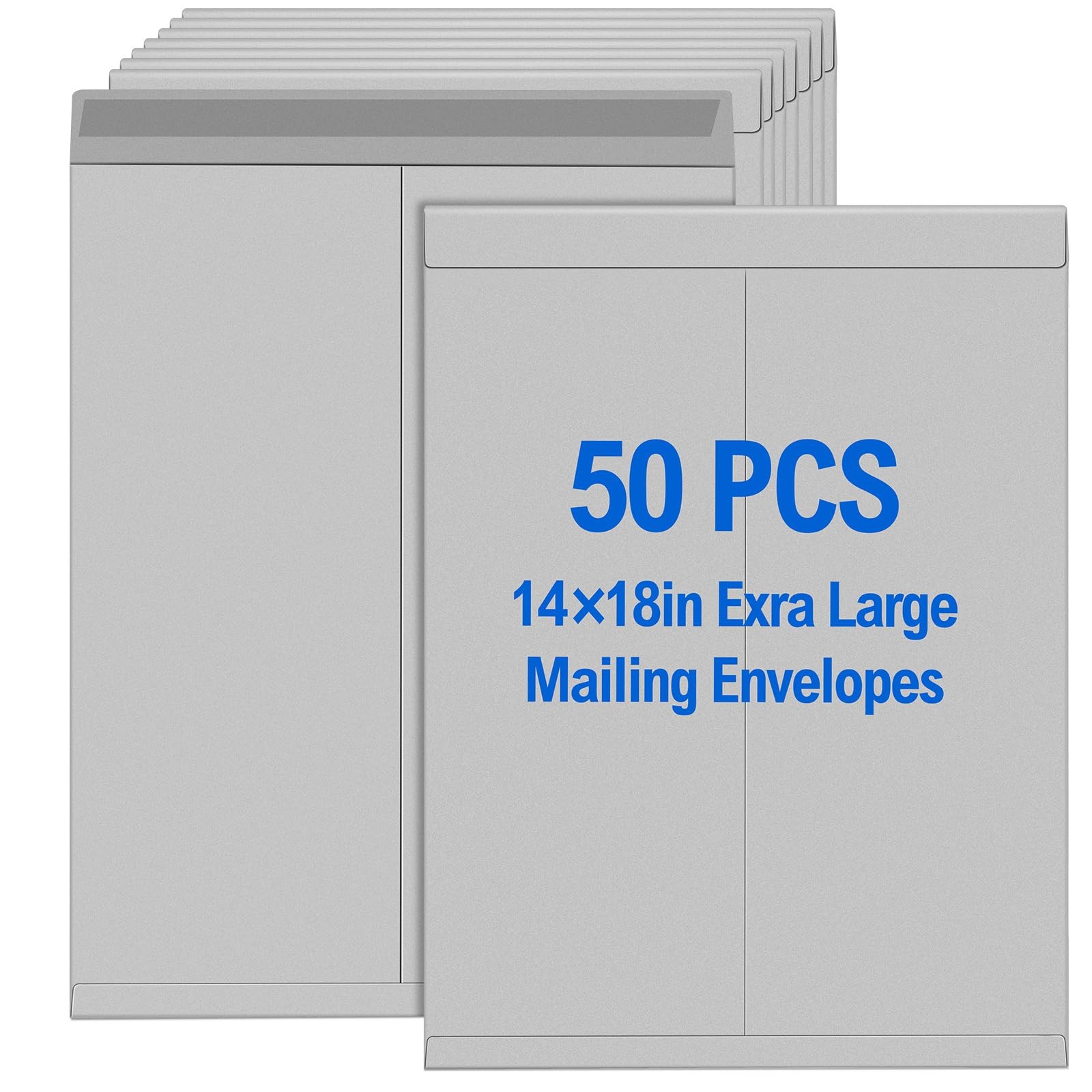 50 Pcs 14» x 18» Extra Large Mailing Envelopes 32lb with Gummed Flaps, Cata…