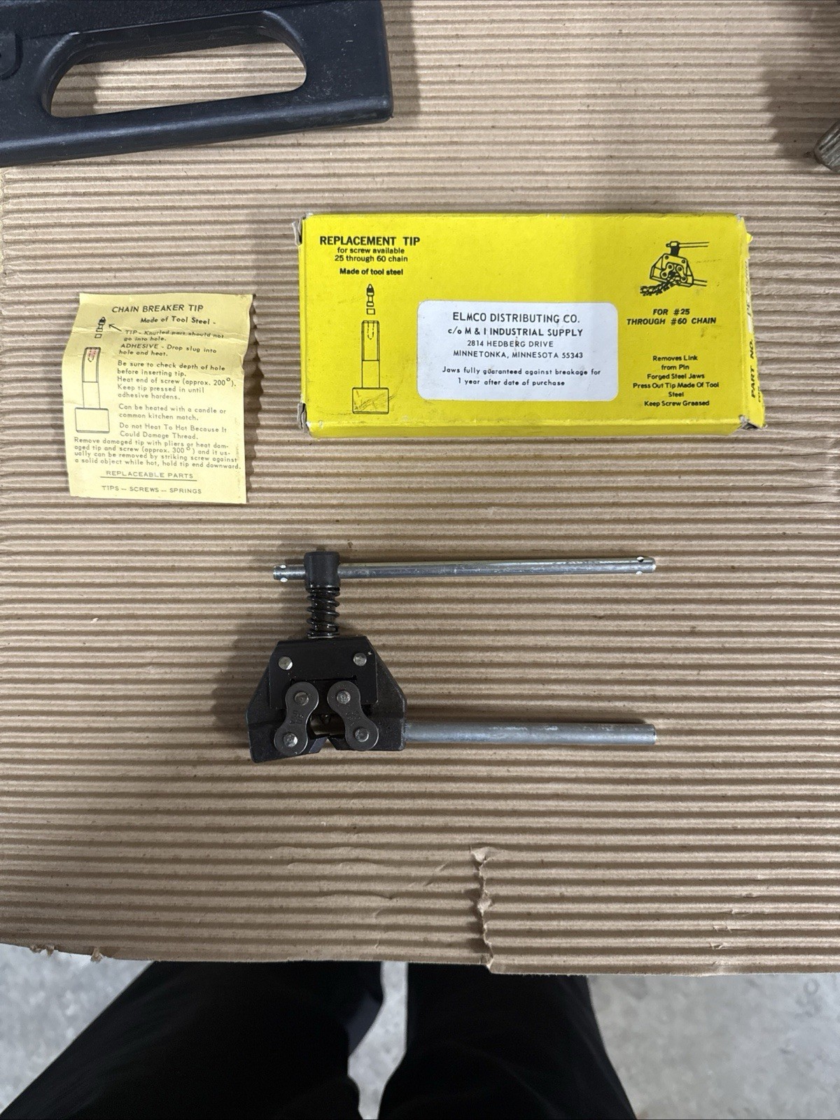 ELMCO Chain Breaker/Detacher 25-60 Hardened Steel VTG Wheel Sport MADE IN U.S.A