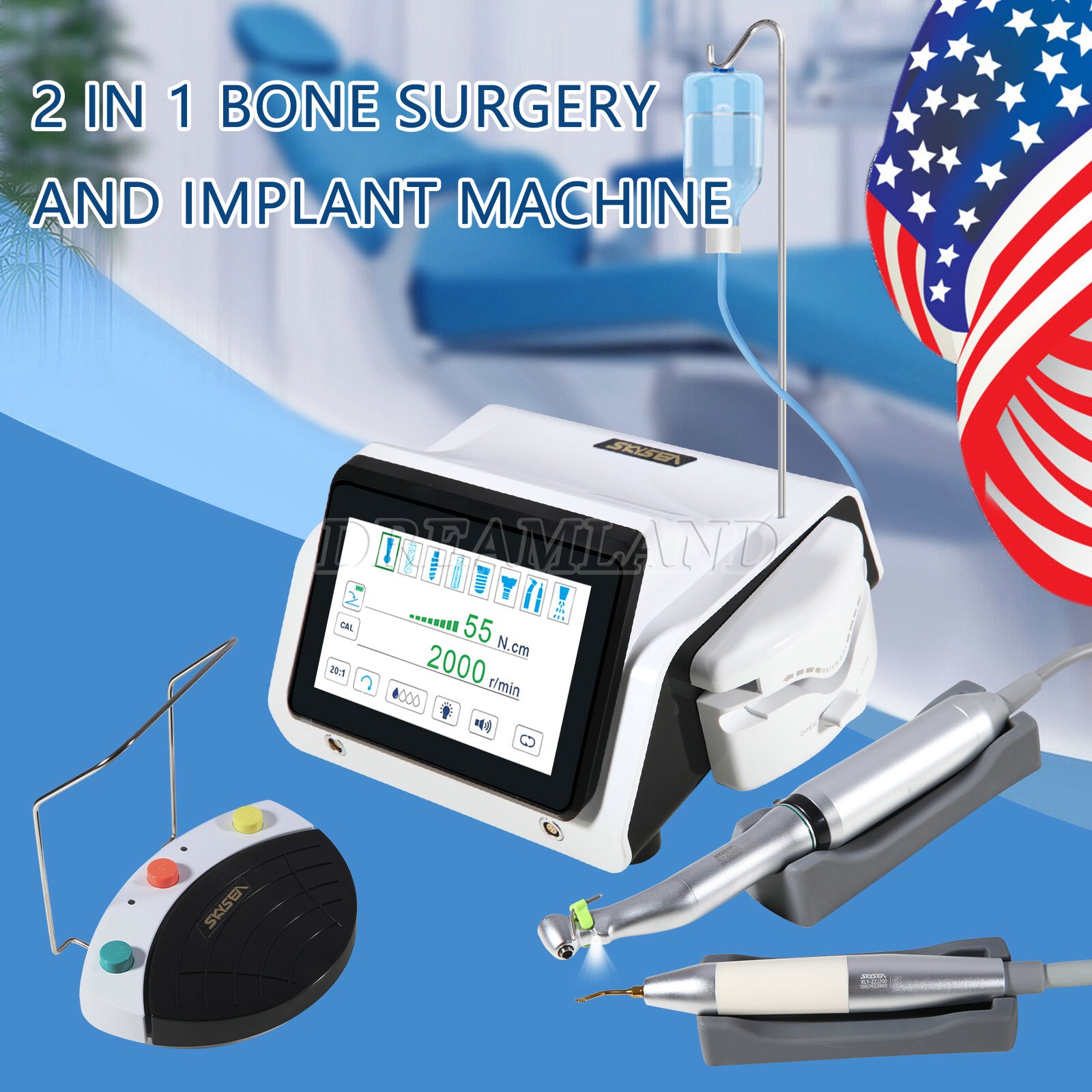 Dental Wireless LED Curing Light 1 Second Cure Lamp 4 Modes US