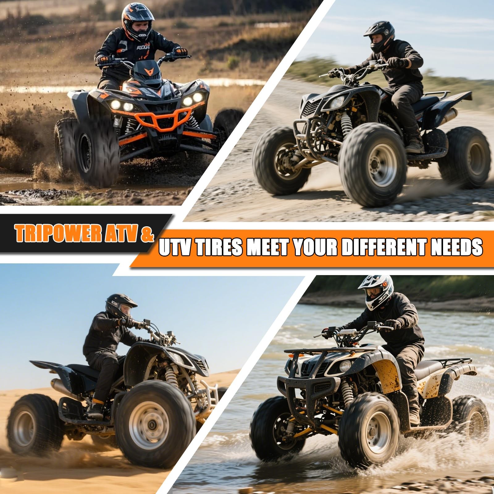 20×10-9 ATV UTV Quad Tires 4PR Tubeless Sport All Terrain Set of 2