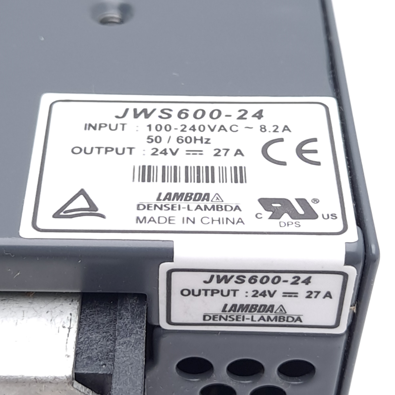 TDK-Lambda JWS600-24 Power Supply, 85-265VAC/120-330VDC In, 24VDC 27A 648W Out