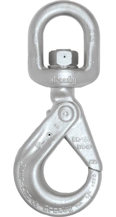 Crosby 5/8″ S-1326 Shur-Loc Grade 100 Self-Closing Swivel Hook – 22600 lbs WLL