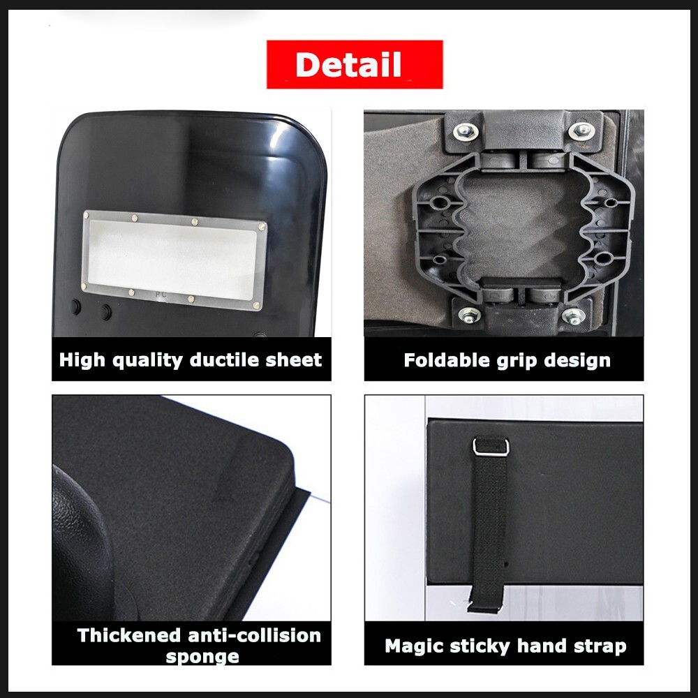 Hand-Held Anti-riot Shield with Foldable Grip Security Protection Anti Impact