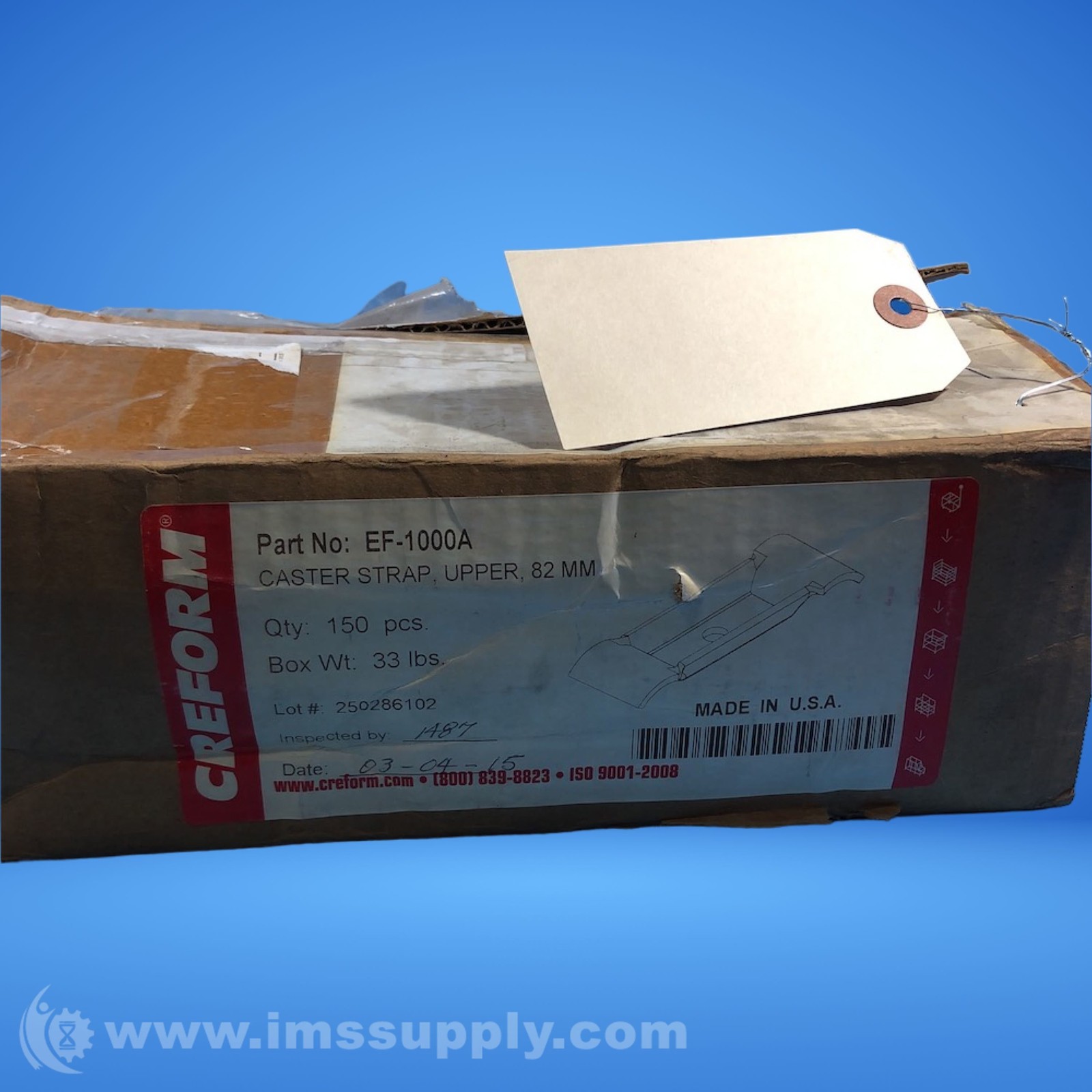 Creform EF-1000A Box of 150 Steel Upper Caster Straps, 82 mm 0817