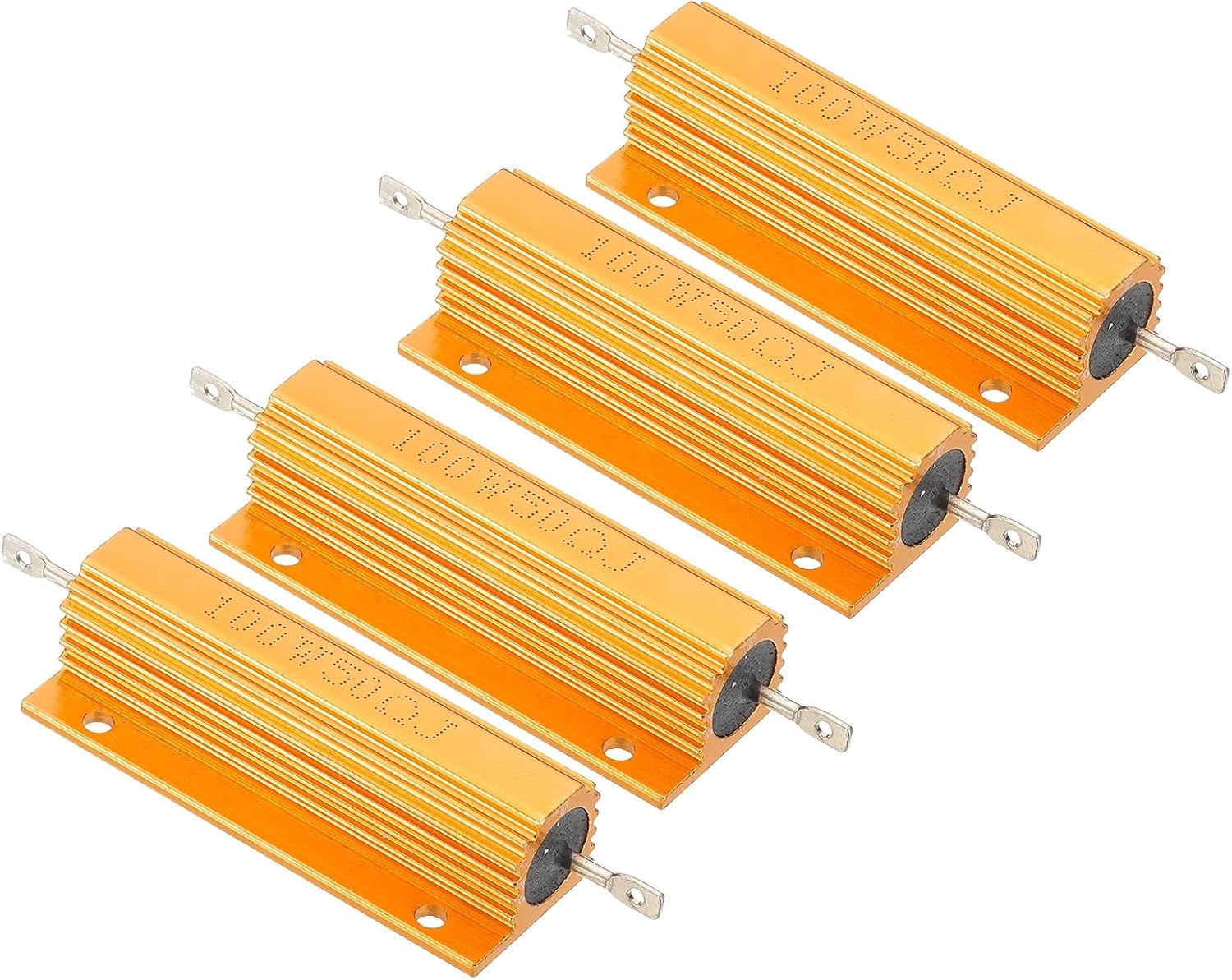 100W 50 Ohm Aluminum Shell Resistor, 4 Pack Aluminum Housing Wirewound Resistor