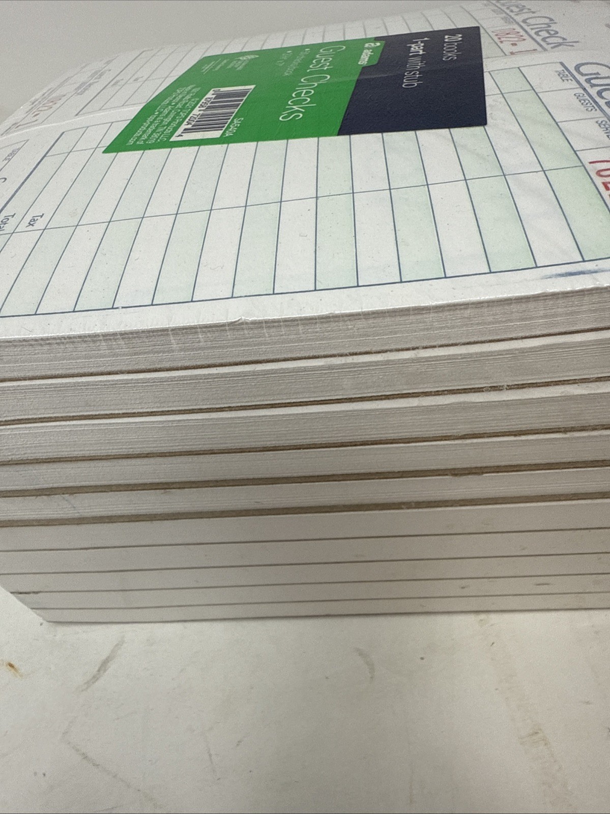 Adams 1-Part Guest Check Books w/stubs 3 3/8 x 7, 20 Pads, 1000 total checks