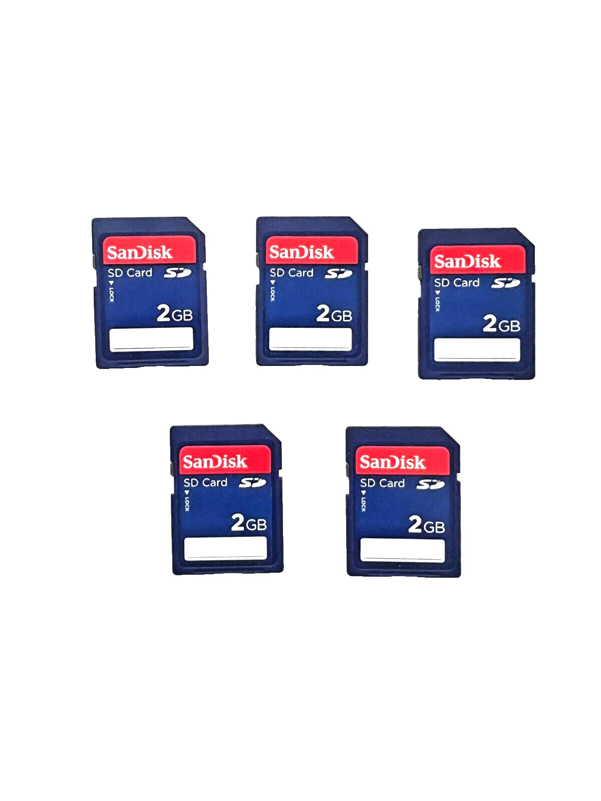 🔥🔥 Pack of 5 x Genuine SanDisk 2GB SD CARD CLASS 2 SDHC Flash Memory Card 🔥