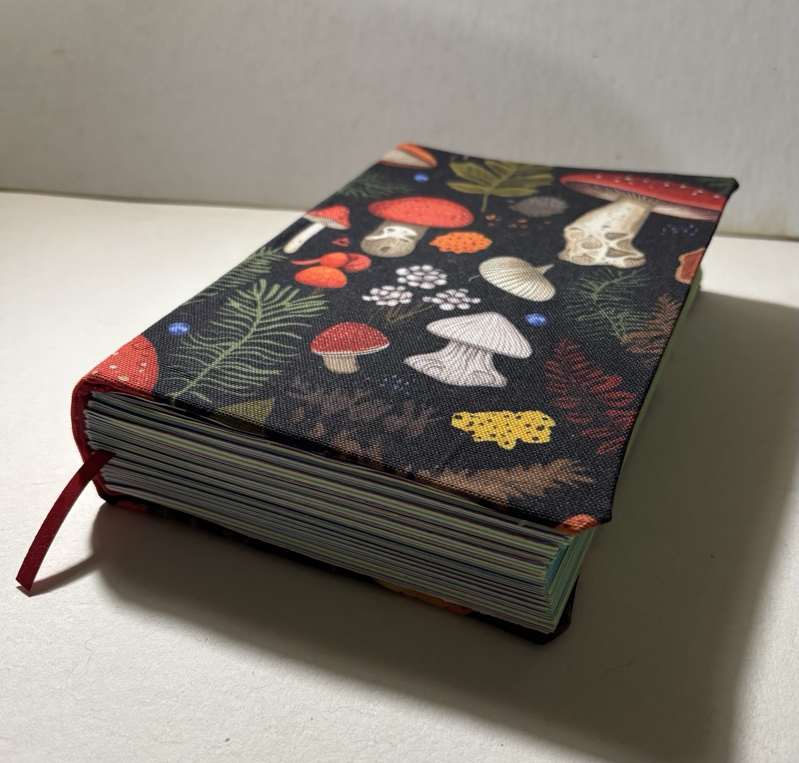 Handmade Mushroom Fabric – Sketchbook Blank Journal Book – 8. 5 in. x 5.8 in.