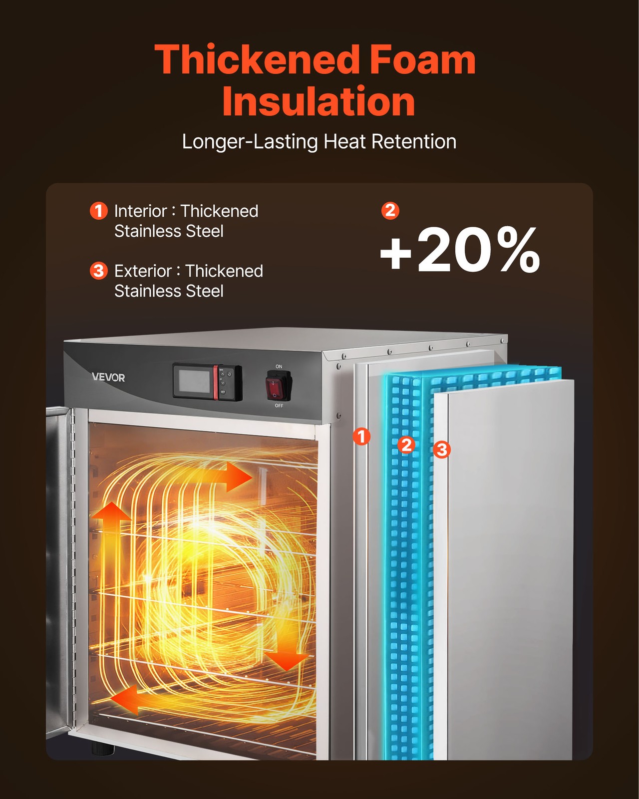 VEVOR Electric Hot Box Food Warmer 4-Tier Food Warming Cabinet with Single Door