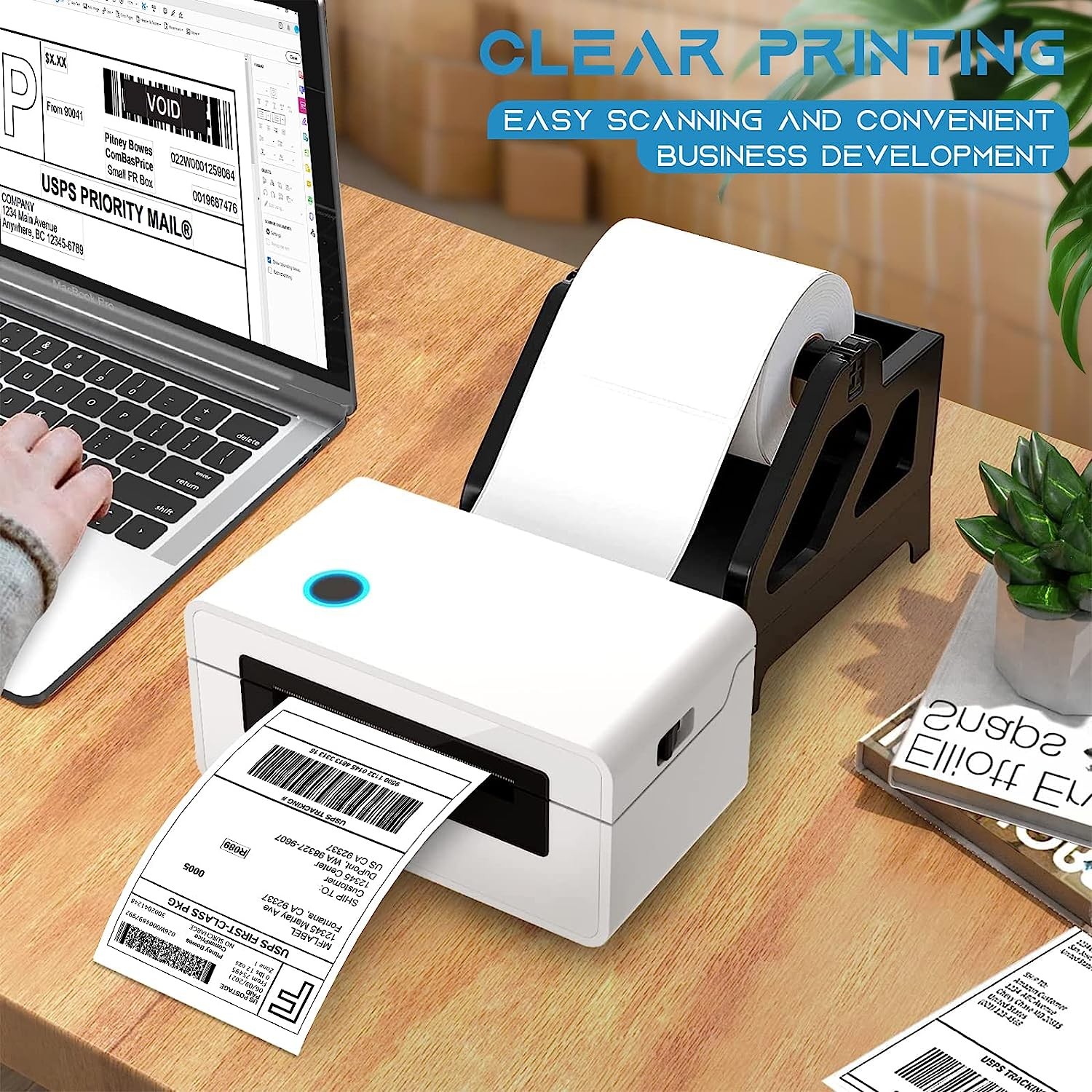 2 Rolls 250/Roll 4×6 Direct Thermal Shipping Labels For Zebra 2844 GK-420D Rollo