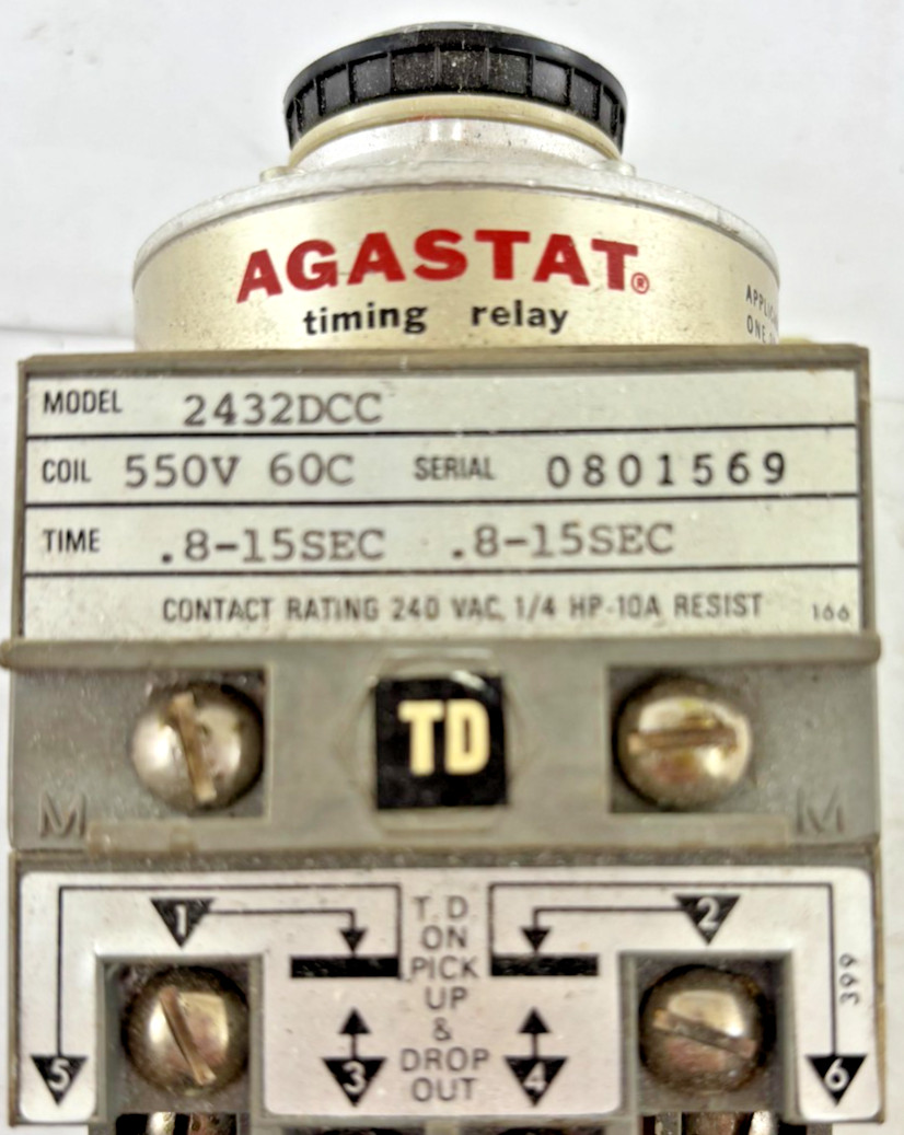 2432DCC: AGASTAT, TIMING RELAY .8 – 15 SECONDS
