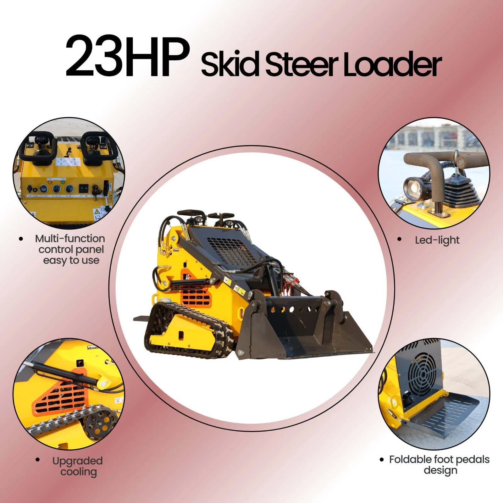 23HP Skid Steer Loader Gas Engine Loaders USA Free Shipping EPA