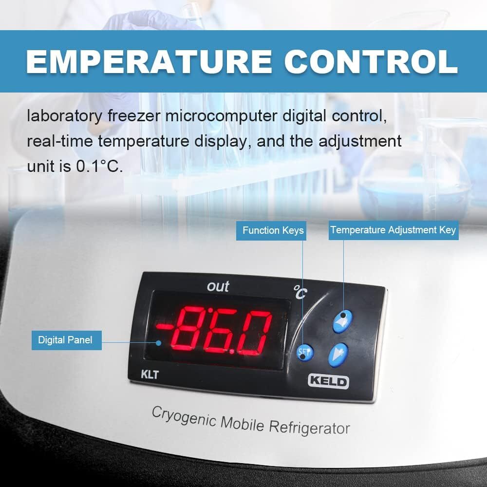 -86℃ 20L Lab Portable Ultra Low Temperature Refrigerator Freezer Deep Freezer