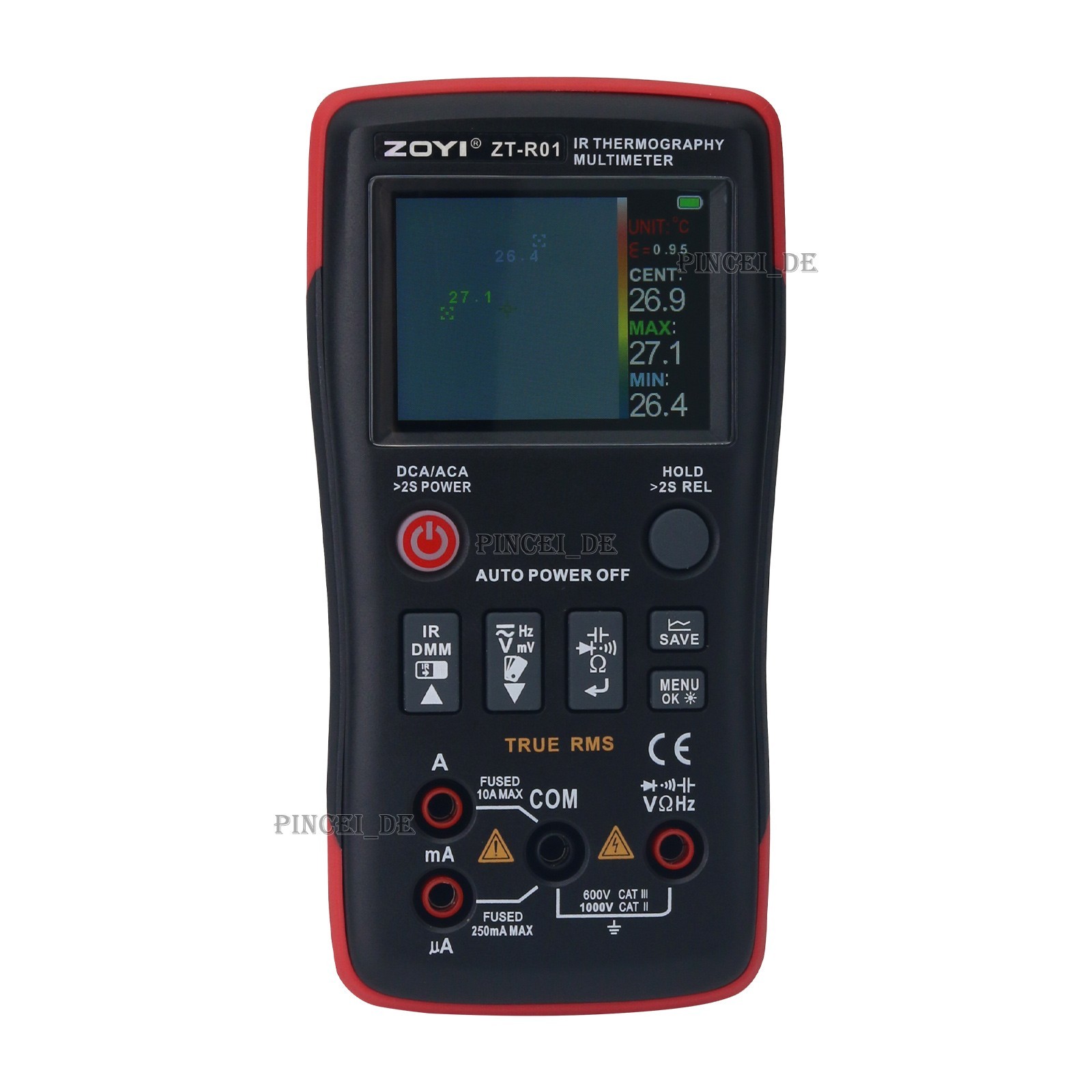 ZT-R01 2-IN-1 IR Thermal Imaging Multimeter with 2.4-inch IPS Color Screen