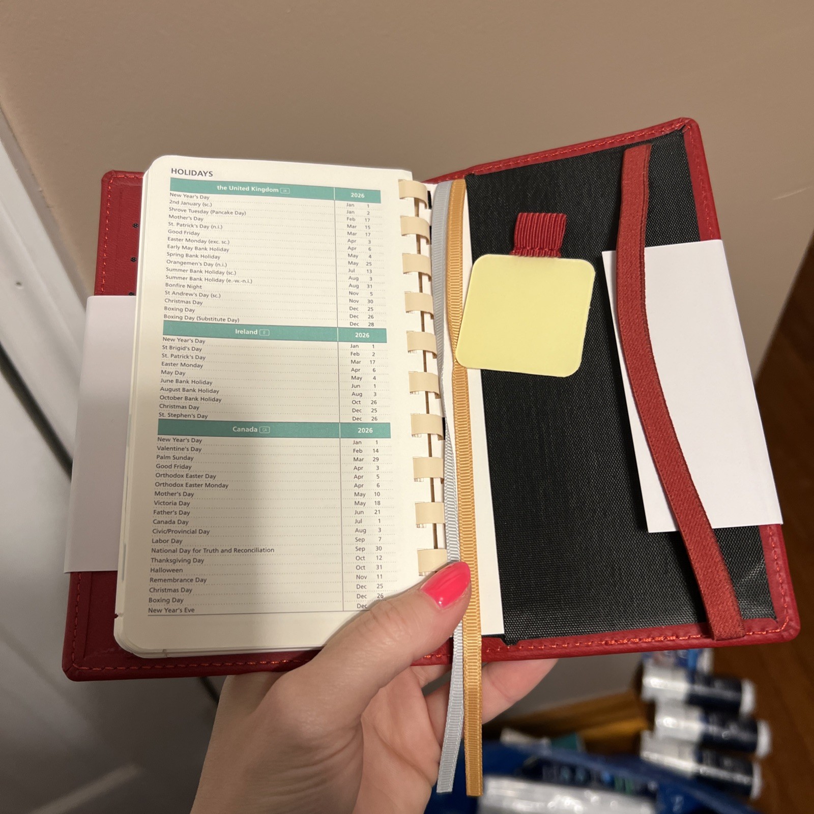 Poprun Horizontal Weekly Planner Red 2026 Year 4.25×6” Small Pocket Planner New