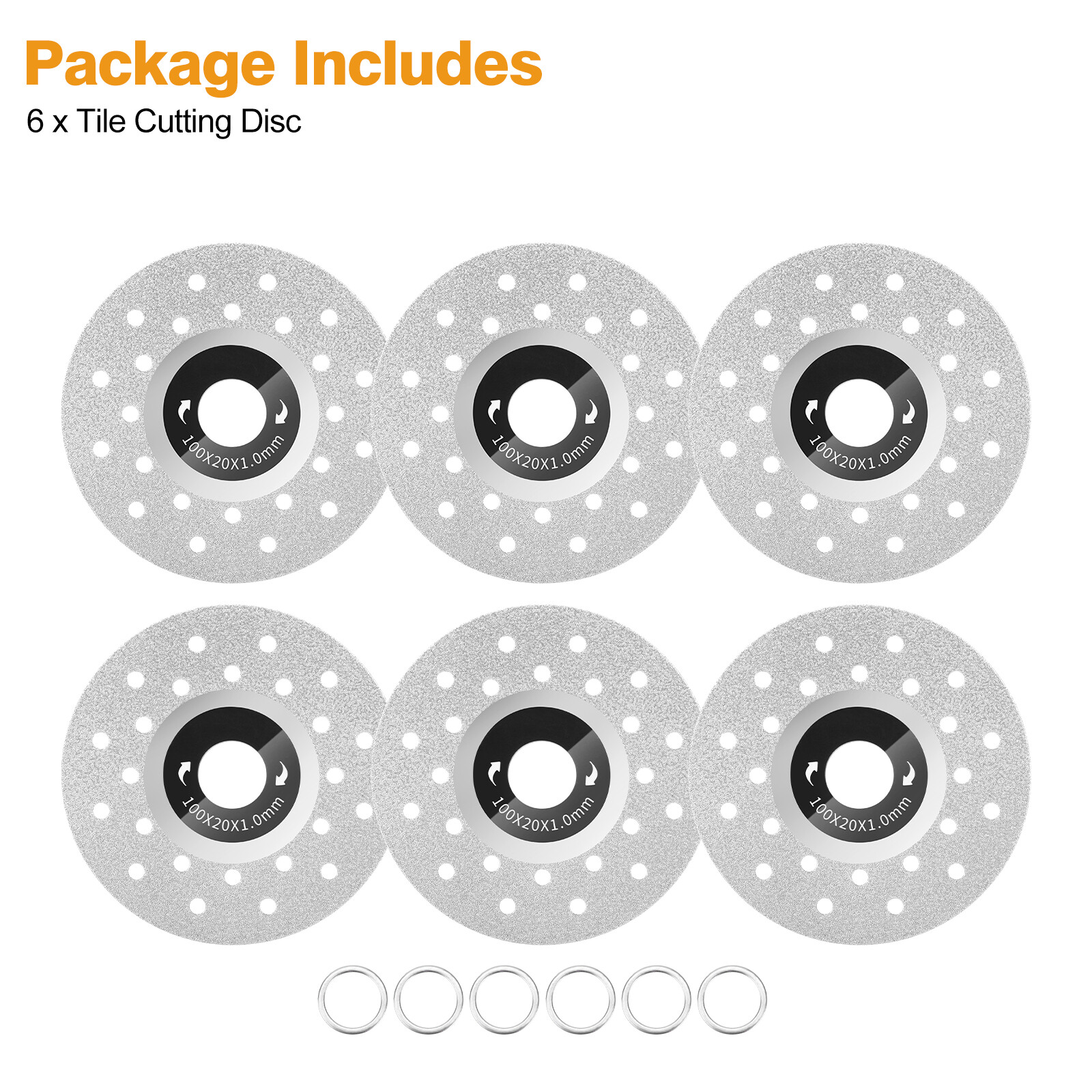 6PCS 4″ Rock Slab Grinding Disc Diamond Tile Cutting Saw Blade for Angle Grinder
