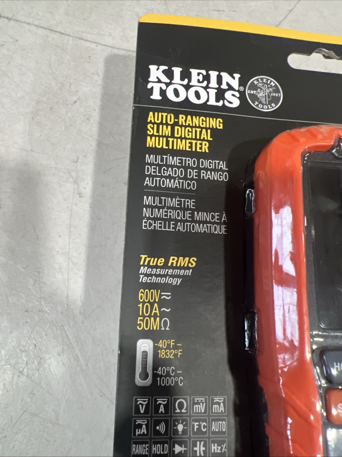 KLEIN TOOLS MM450 Slim Digital Multimeter,LCD,1.1″ L,600 V 801GH4