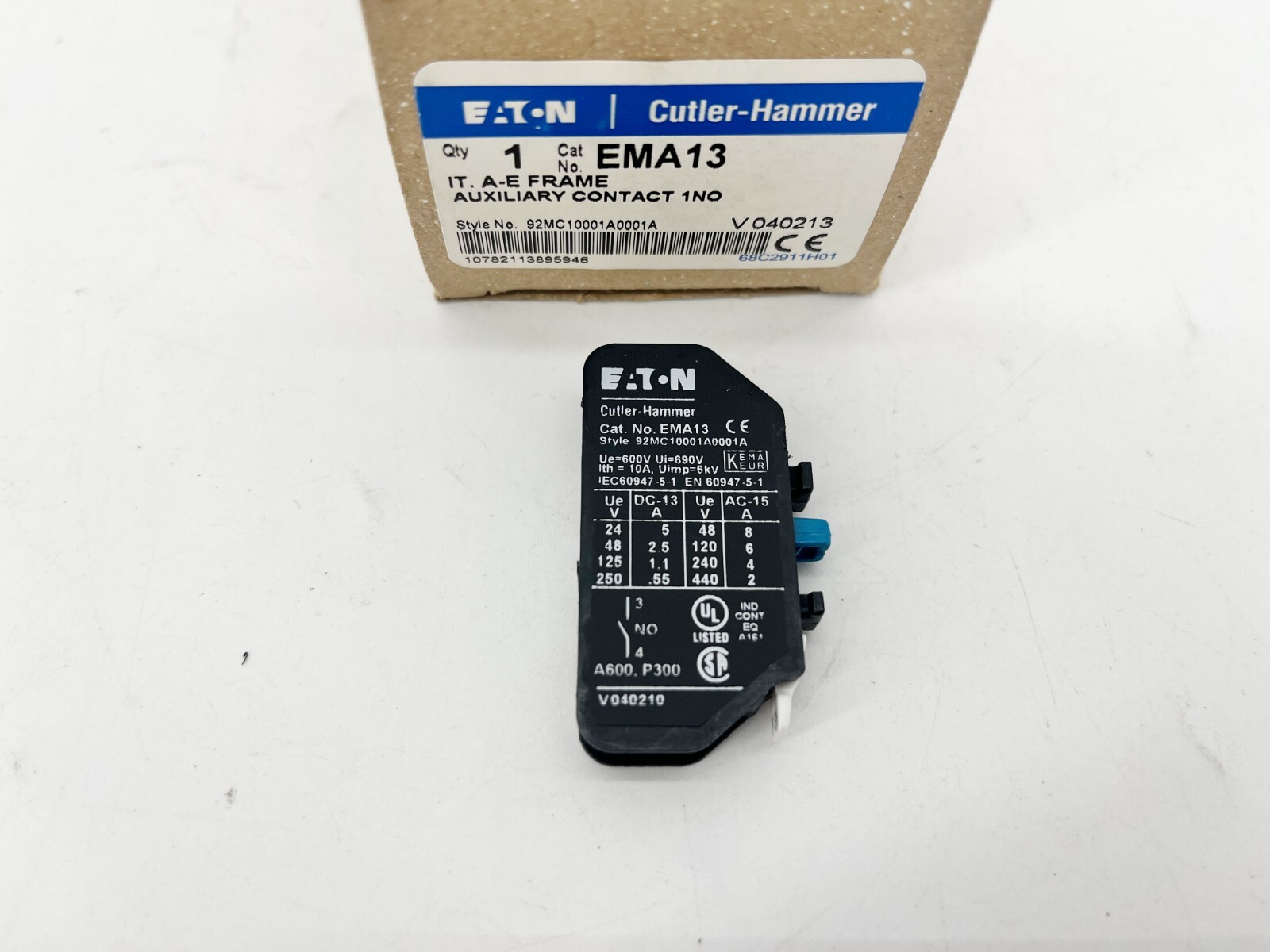 New Eaton Cutler-Hammer EMA13 Auxiliary Contact A-E Frame 1NO
