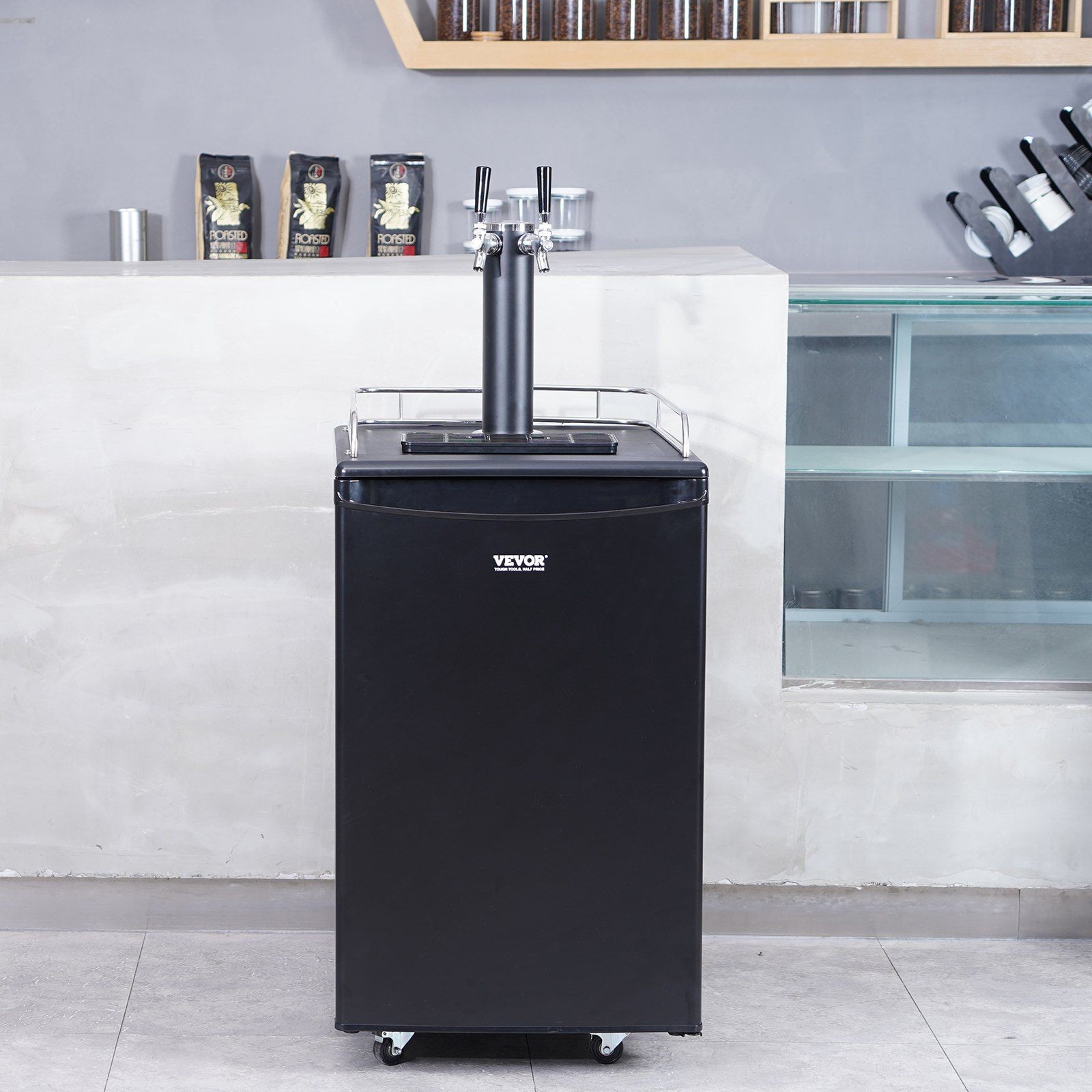 Integrated CO2 Beer Dispenser Dual Tap 32°F-50°F Operation