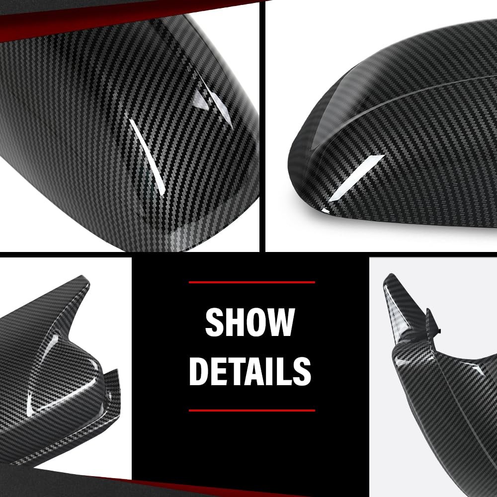 Side Mirror Covers Shell Cap Left Right for Dodge Charger SRT 2015-2023