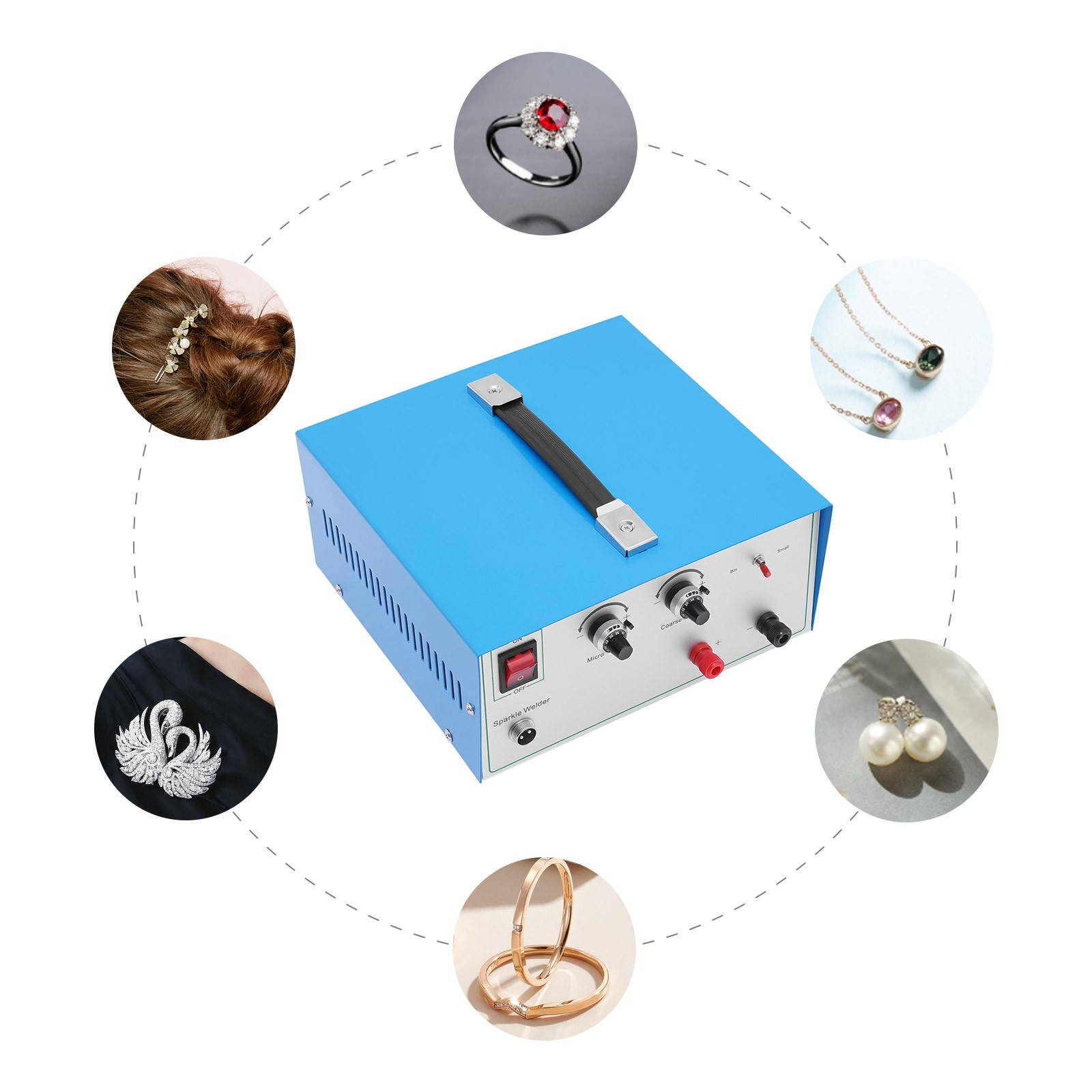 Electric Spot Welder Adjustable Jewelry Platinum Gold Welding Machine 80A 600W