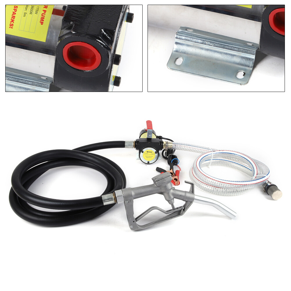 175W 50L/min Fuel Transfer Pump Diesel Gas Kerosene Transfer Pump Kits 12V DC