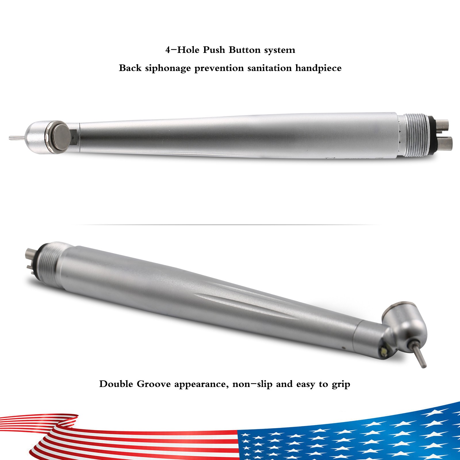 Dental 45 Degree Surgical High Speed Handpiece LED E-generator Push Button 4Hole