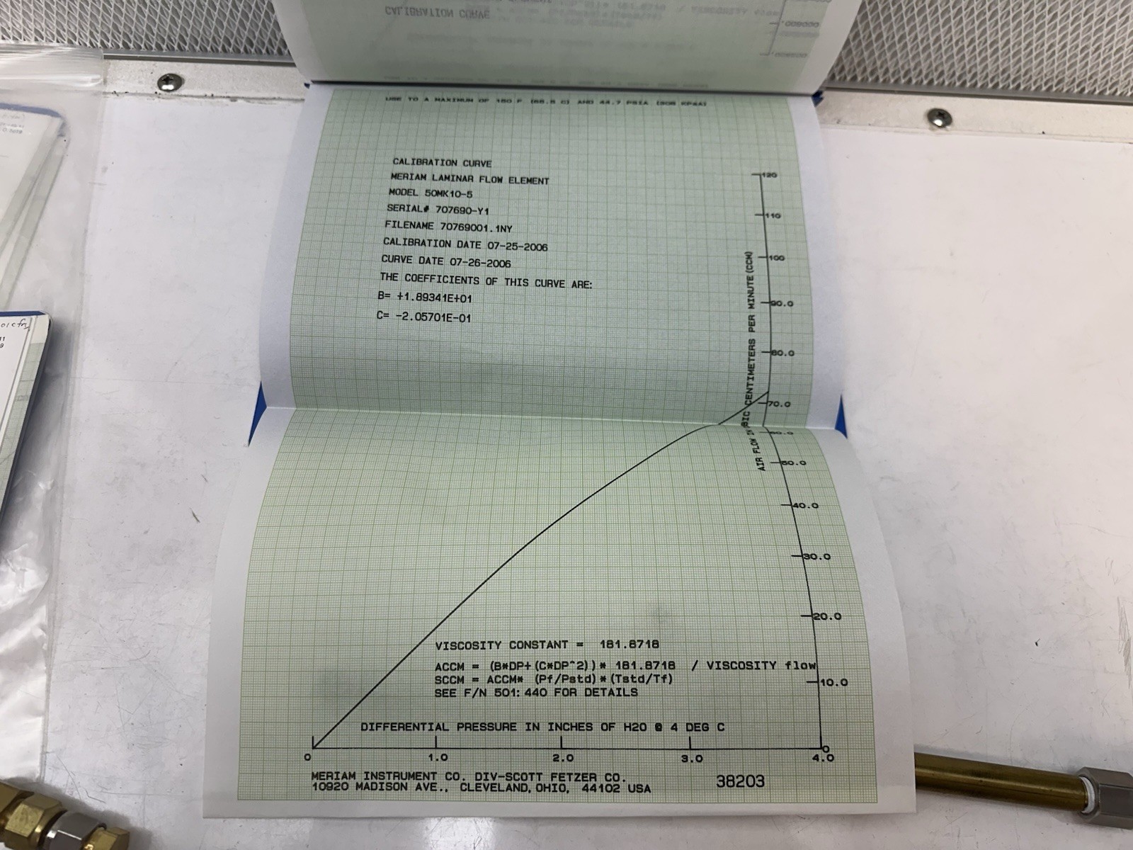 Meriam 50MK10-5 Laminar flow Element LFE