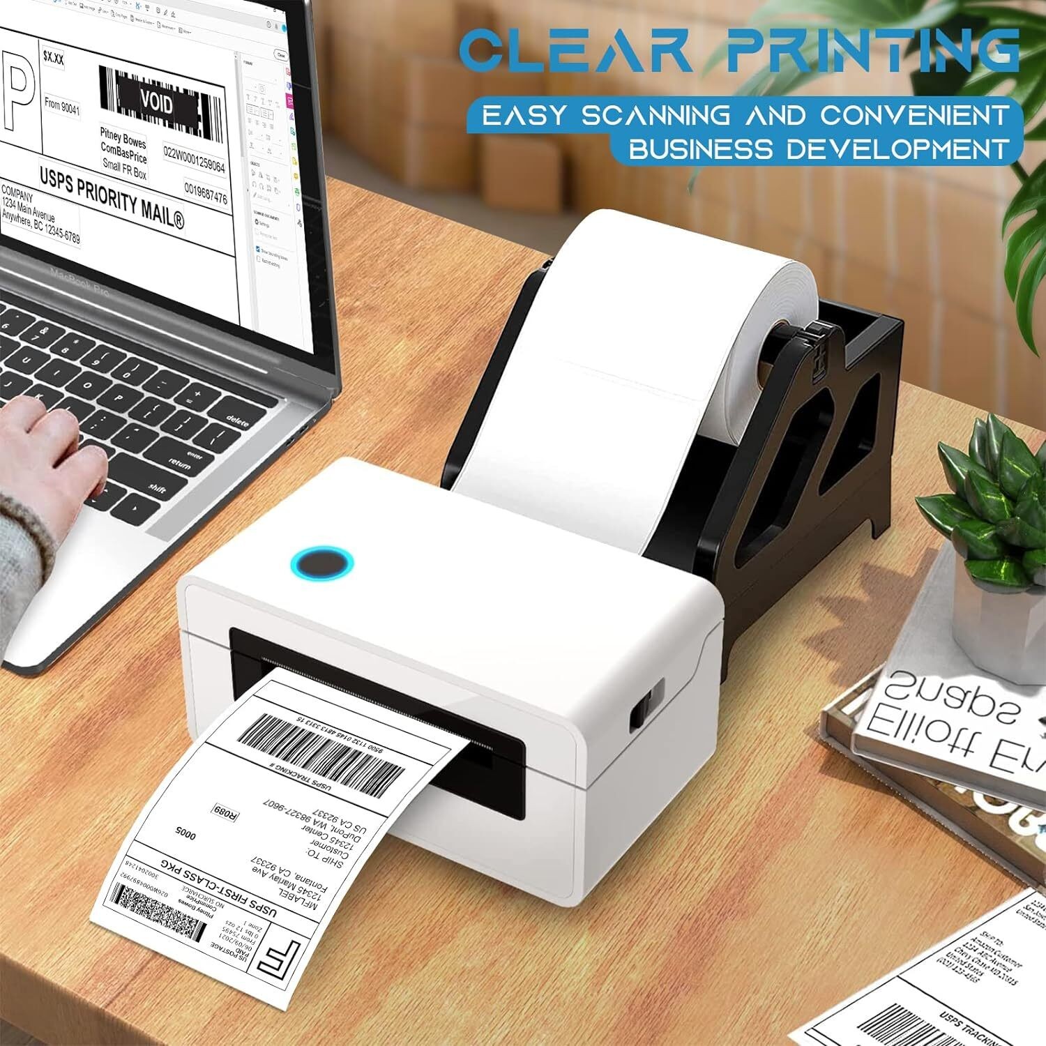 2 Rolls 4″ x 6″ Direct Thermal Shipping Labels 250 Labels/Roll for Zebra & Rollo