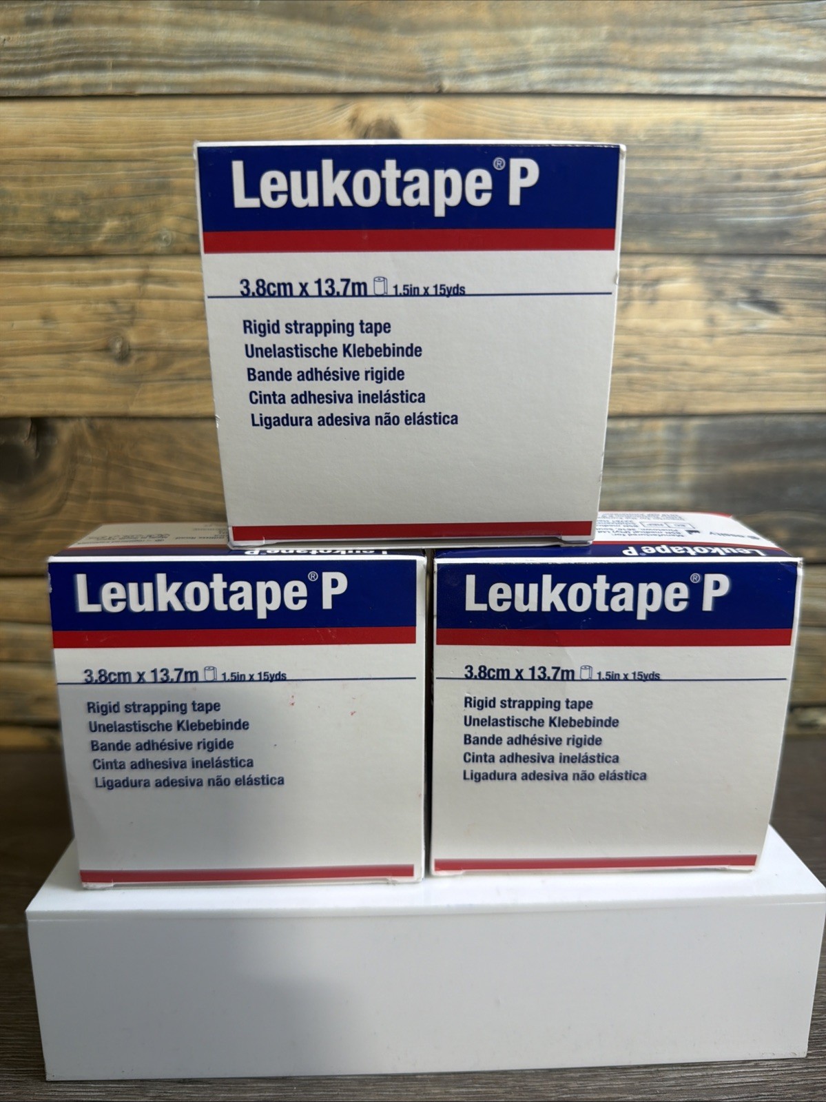 Leukotape P Rigid Strapping Tape 1.5 in x 15 YDS (x 3 Rolls) 3.8cm X 13.7m