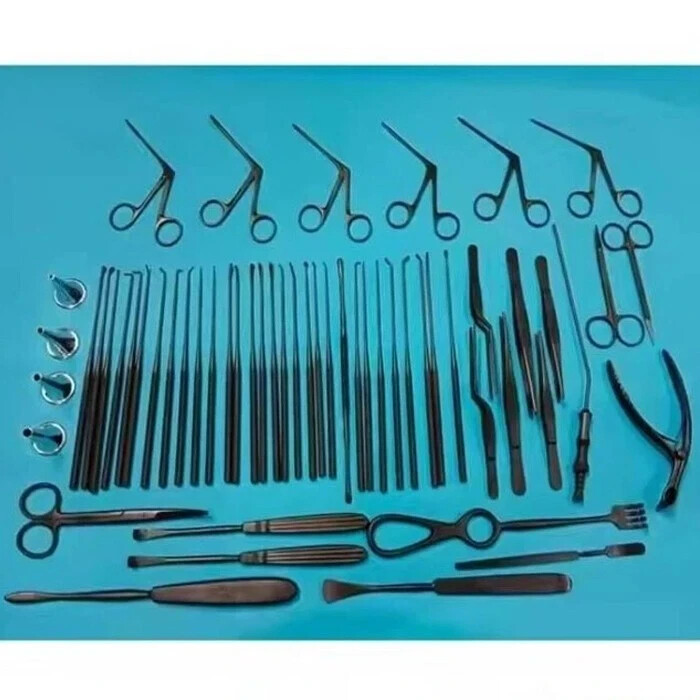 Tympanoplasty Instruments Set Black Color 50 Pcs Micro Ear Surgery ENT