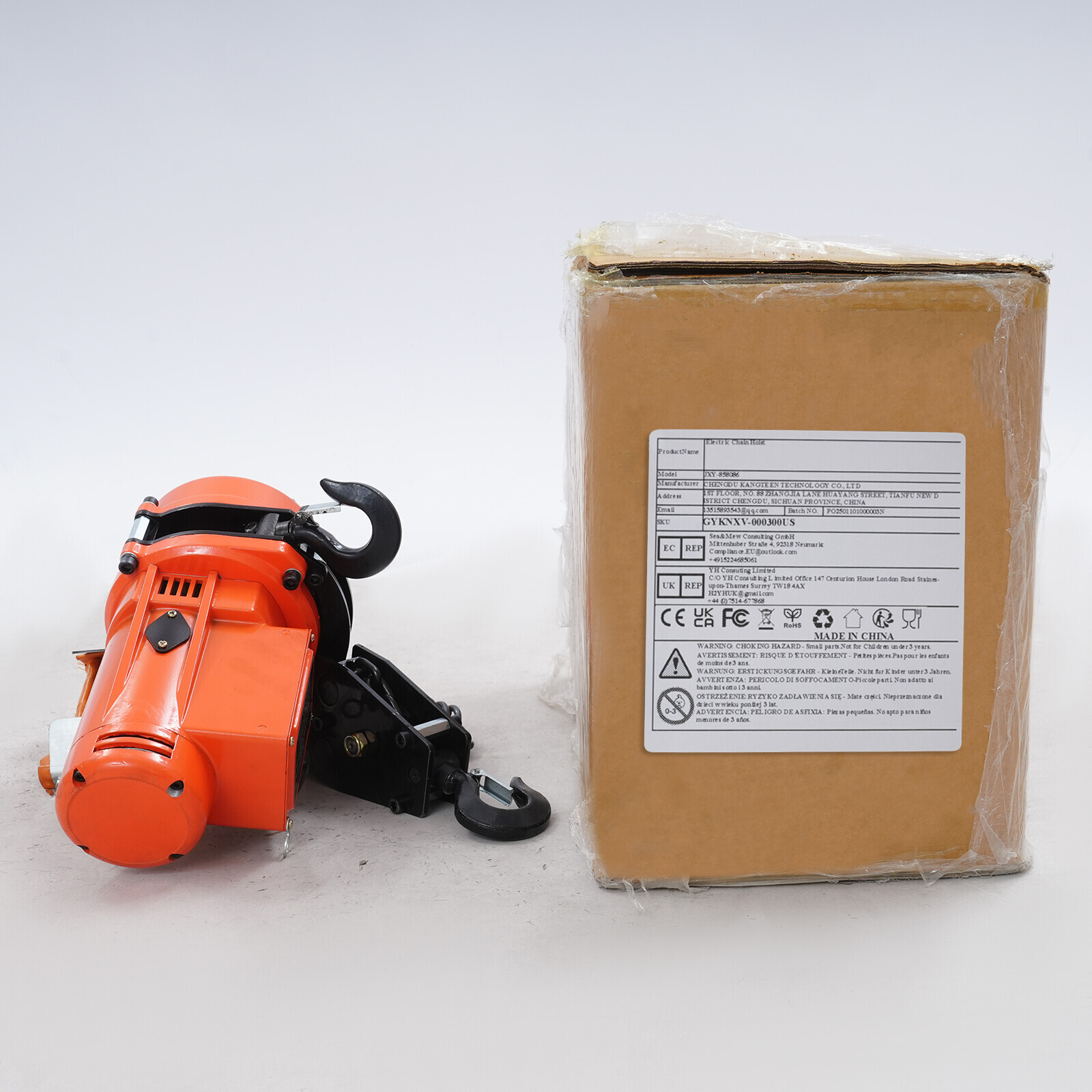 2200lbs/1Ton Electric Chain Hoist Chain Crane Hoist 3m/9.84ft Lifting