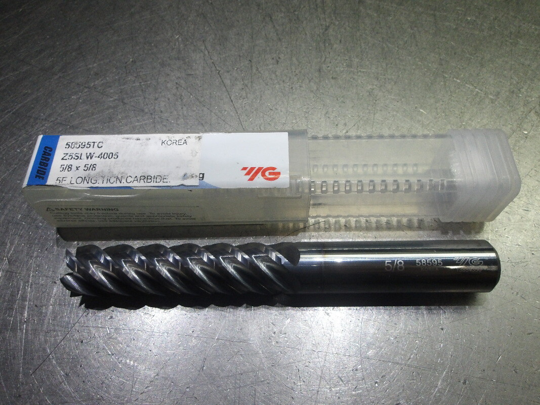 YG-1 5/8″ 5 Flute Long Carbide SQ Endmill 5/8″ Shank 58595TC (LOC3339)