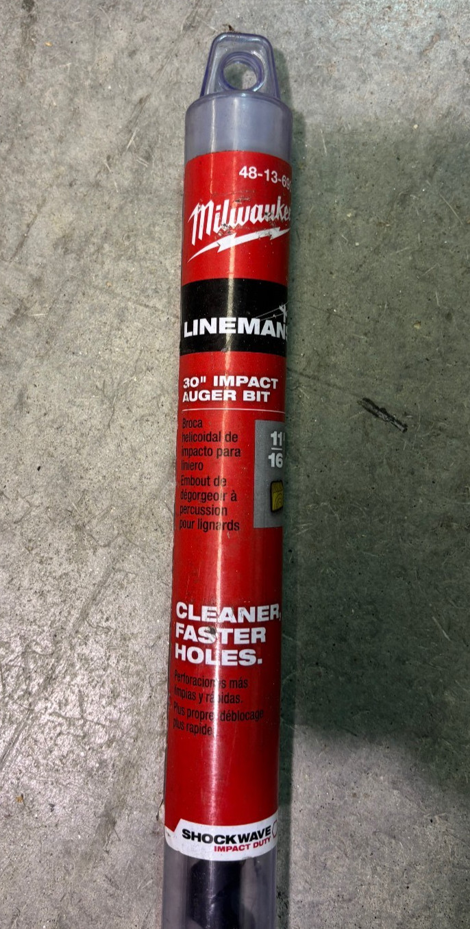 New Milwaukee 48-13-6905 11/16 in x 30 in Shockwave Lineman’s Impact Auger