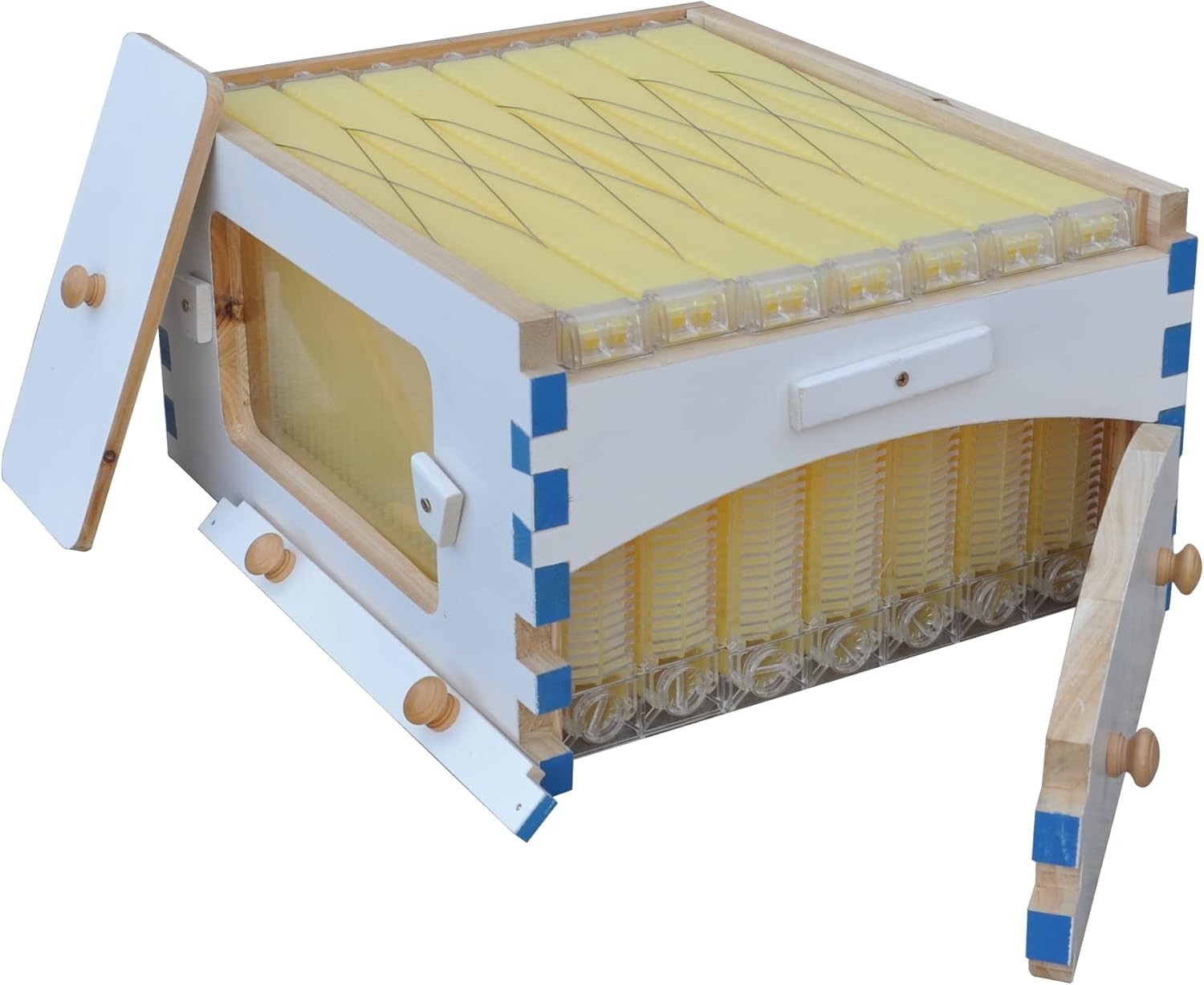 Auto Flowing Beehive Painted Wooden Beekeeping Hive + 7pcs Auto Flows Frames